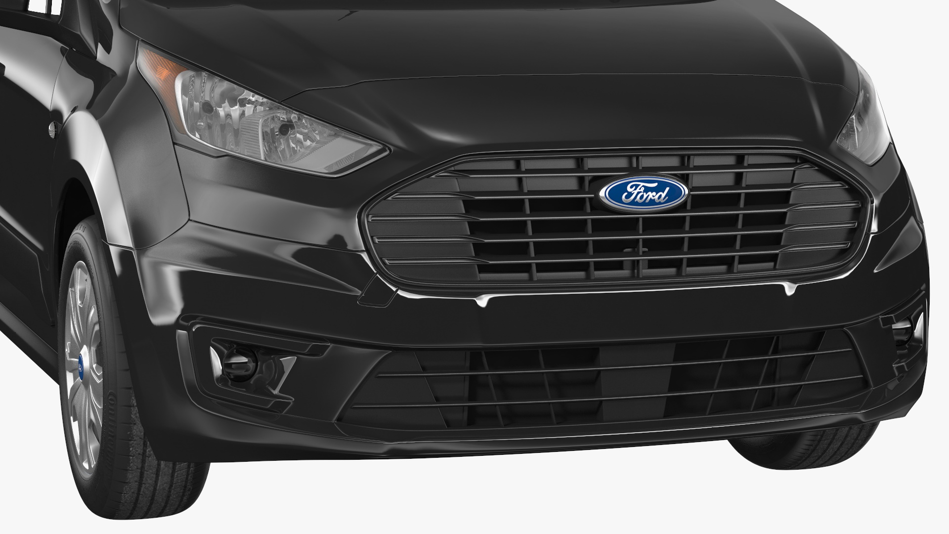 Ford Transit Connect Tailgate Black Rigged 3D