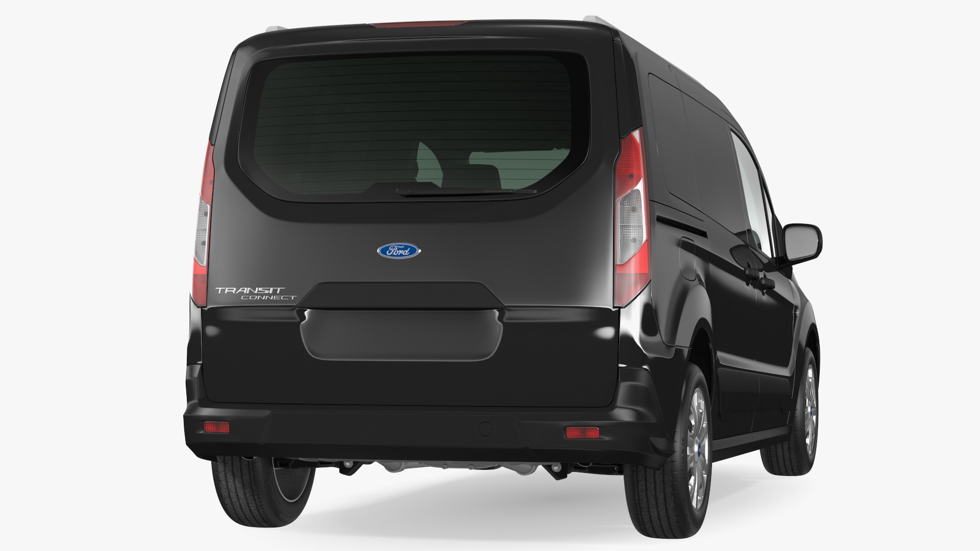Ford Transit Connect Tailgate Black Rigged 3D