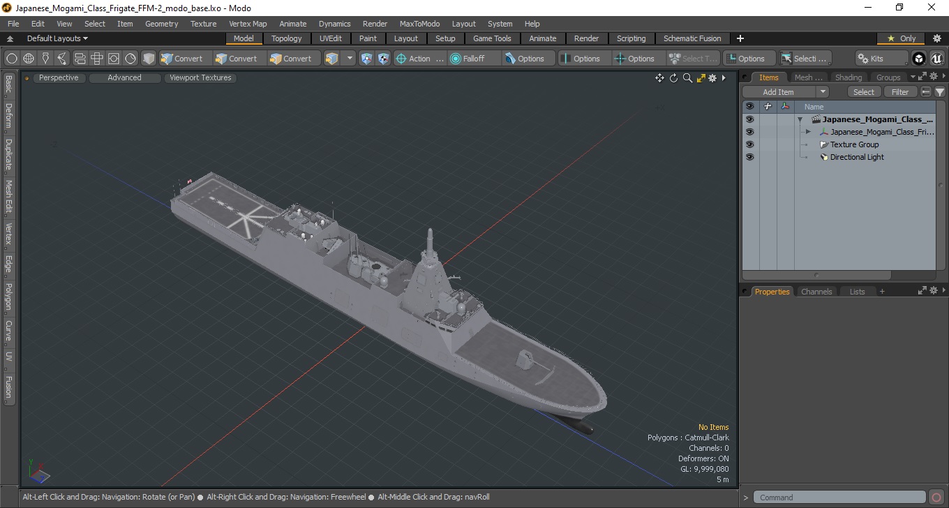 3D model Japanese Mogami Class Frigate FFM-2
