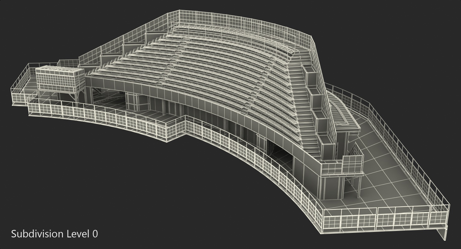 3D Stadium Seating Tribune model