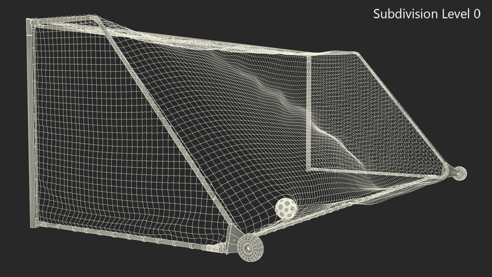 3D Animated Soccer Ball Hits the Goal Net model