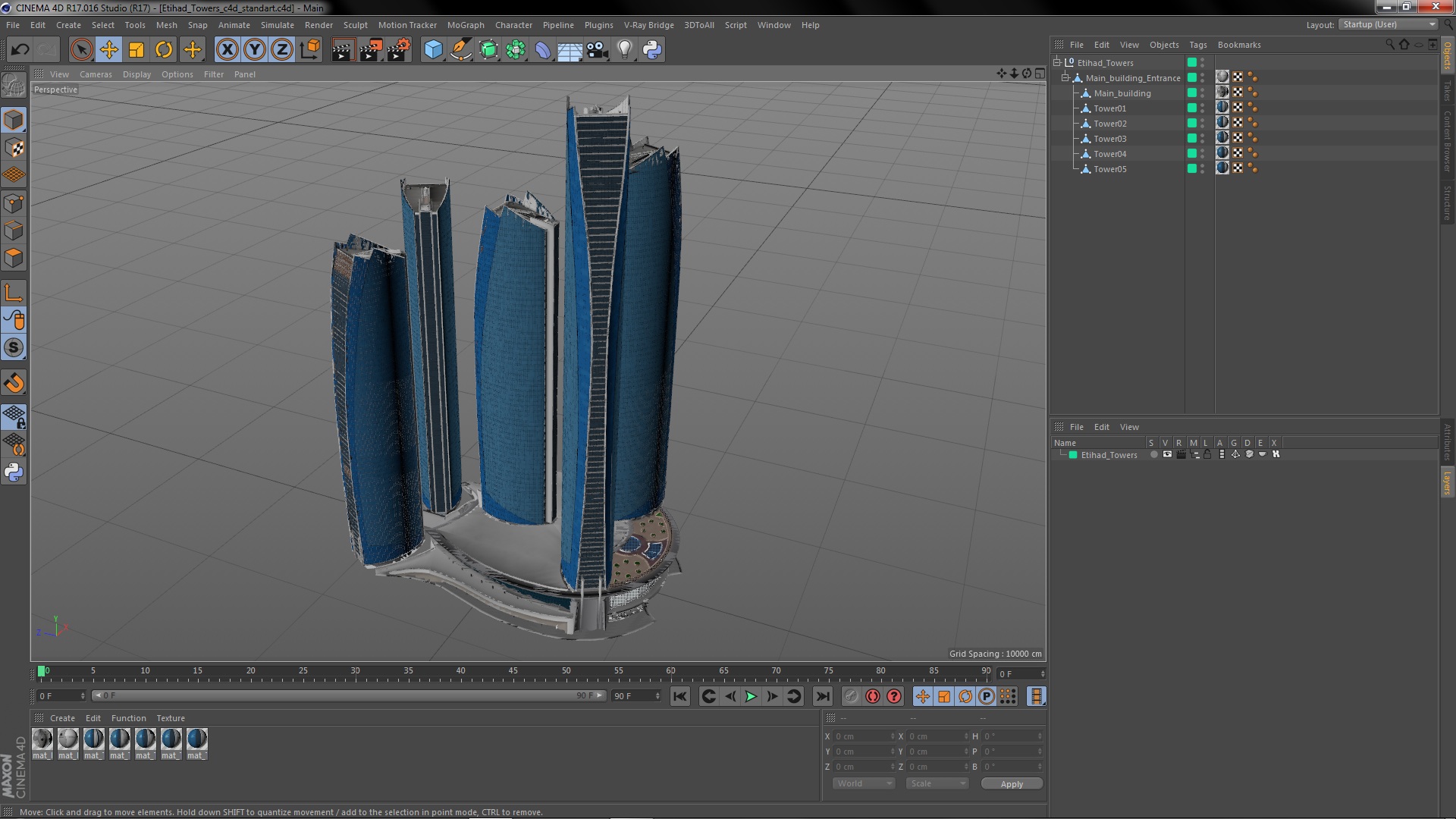 3D Etihad Towers model