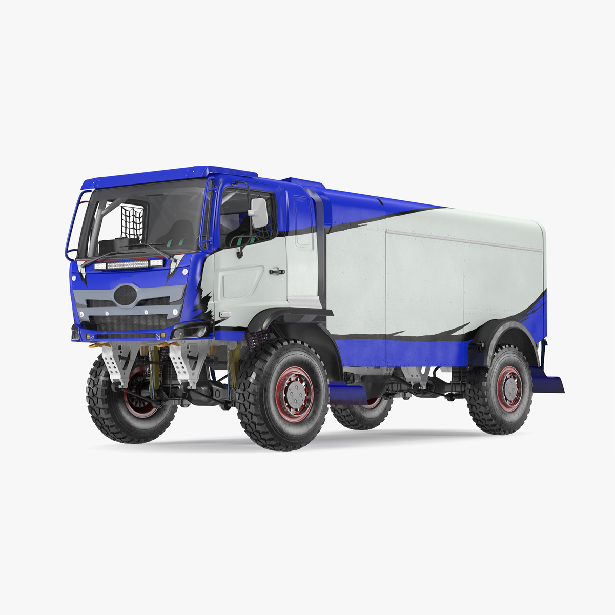 3D Rally Dakar Truck Blue Rigged for Maya model