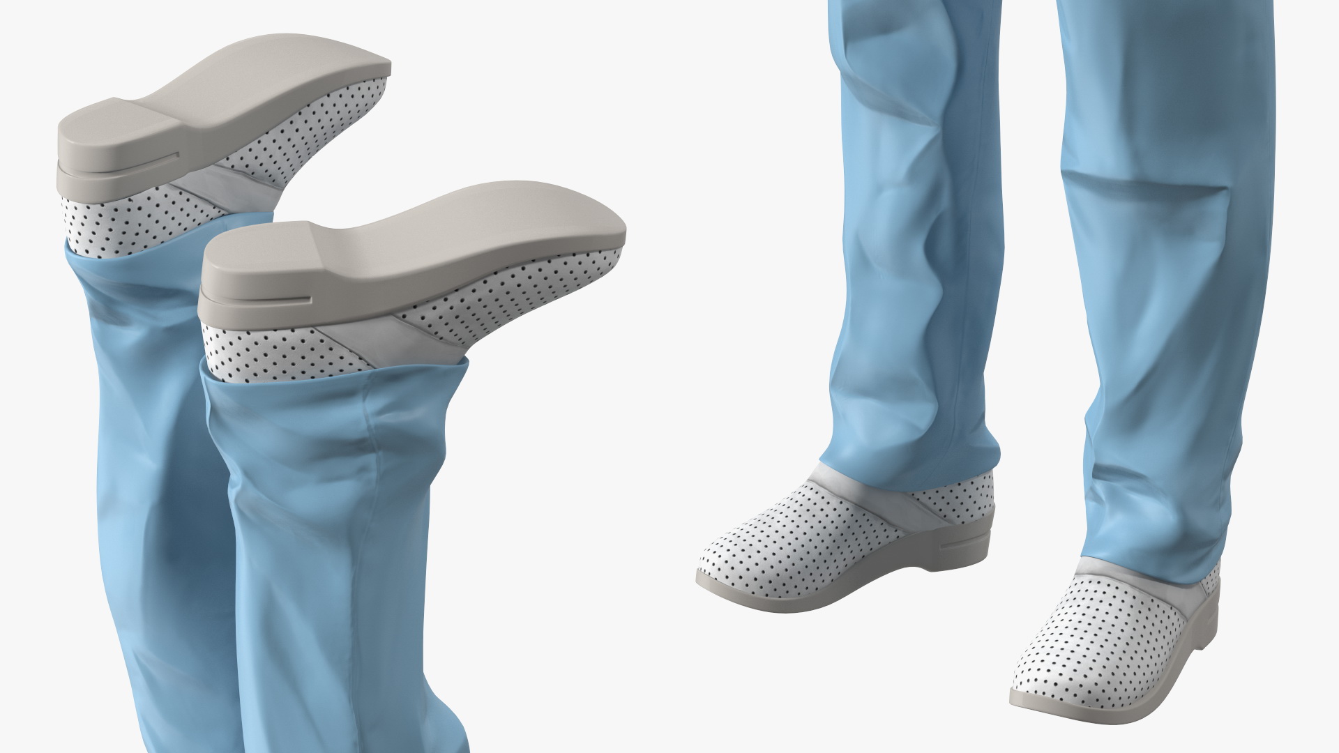 3D model Medical Professional in Scrubs with Stethoscope and Mask Fur