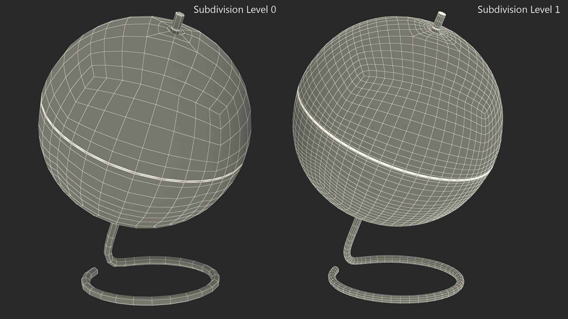 3D Metallic World Globe Black