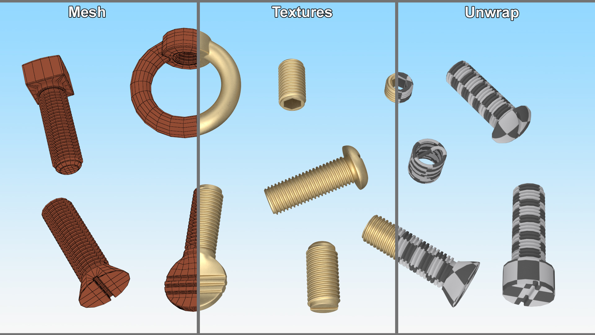 3D model Brass Screw Kit