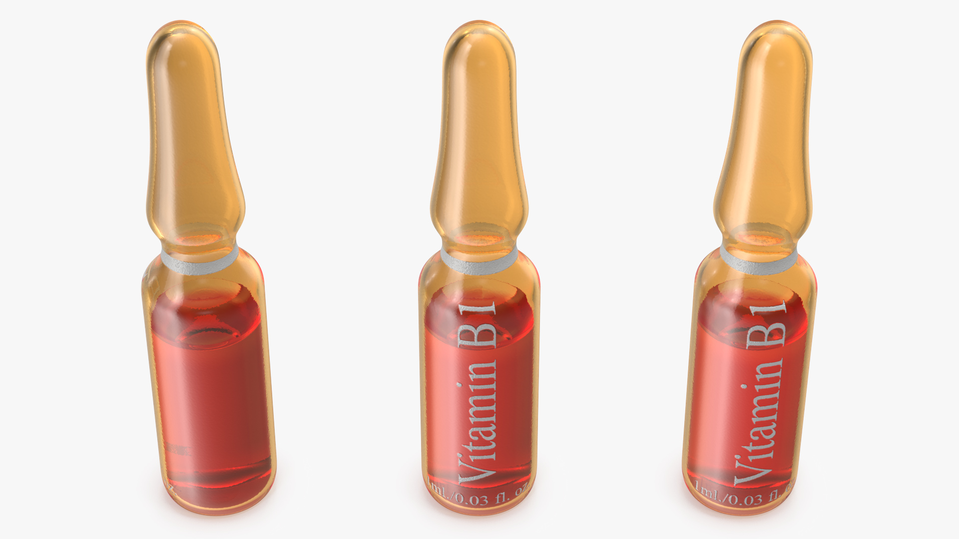 Thiamine B1 Injection 1ml Amber Ampoule 3D model