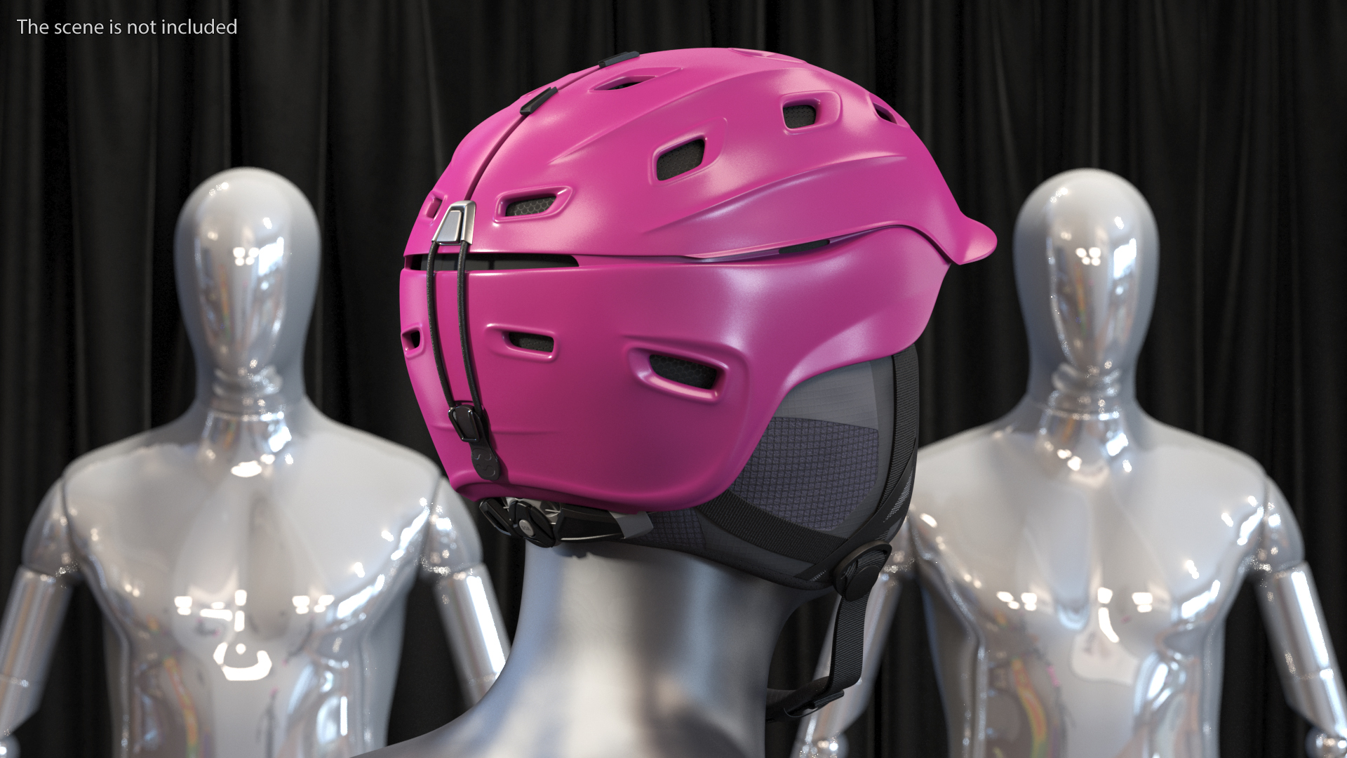 Womens Snow Helmet Red 3D