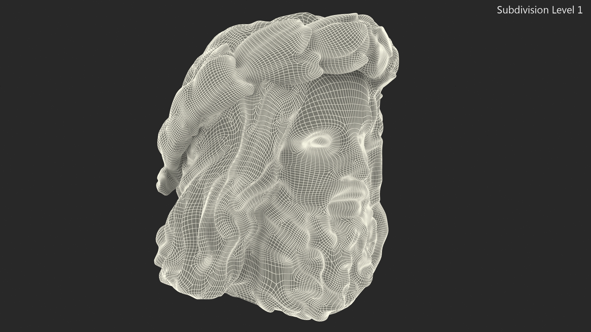 3D Zeus Head with Gold Wreath Sculpture