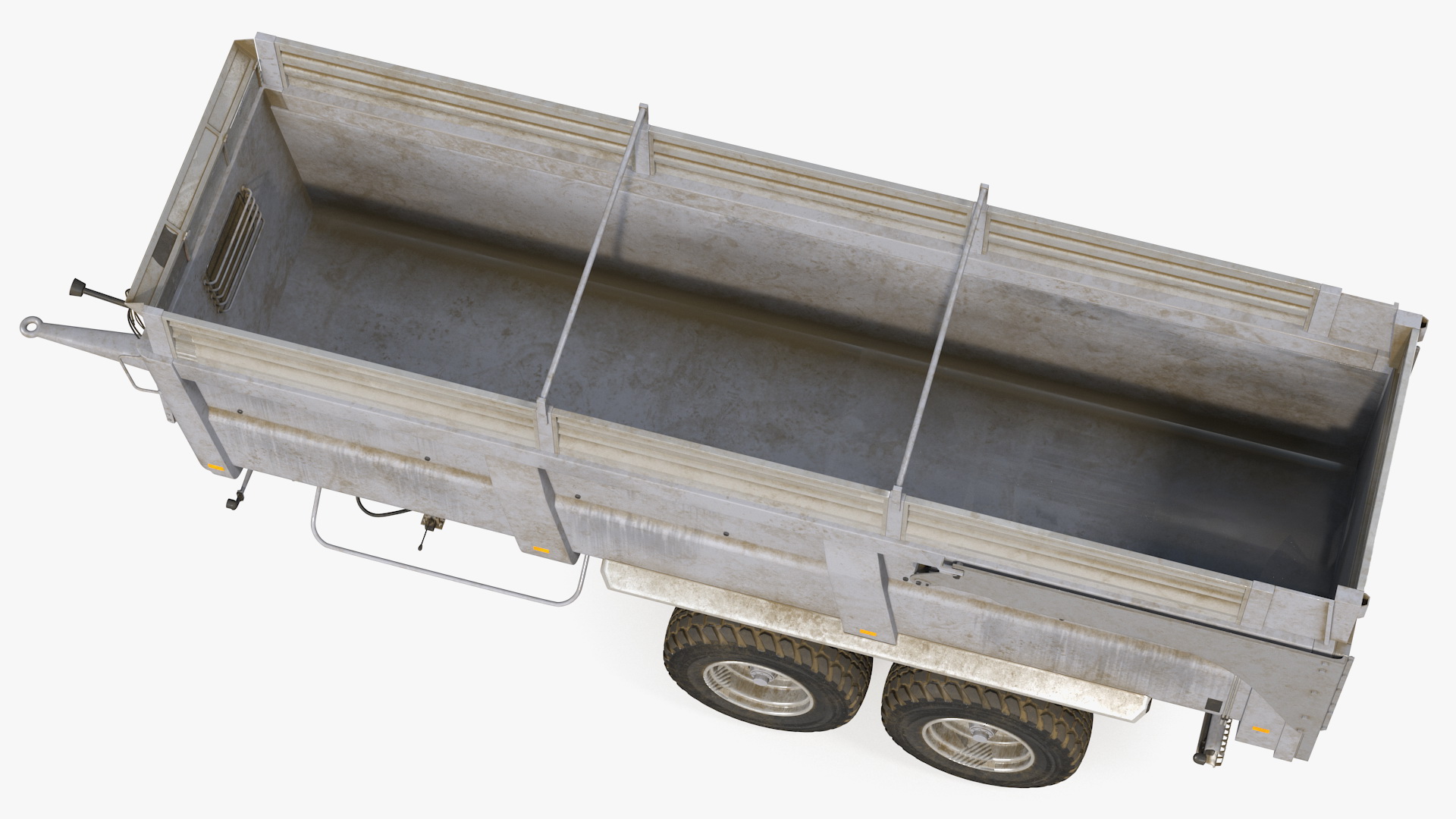 3D model Tractor with Agricultural Trailer Rigged