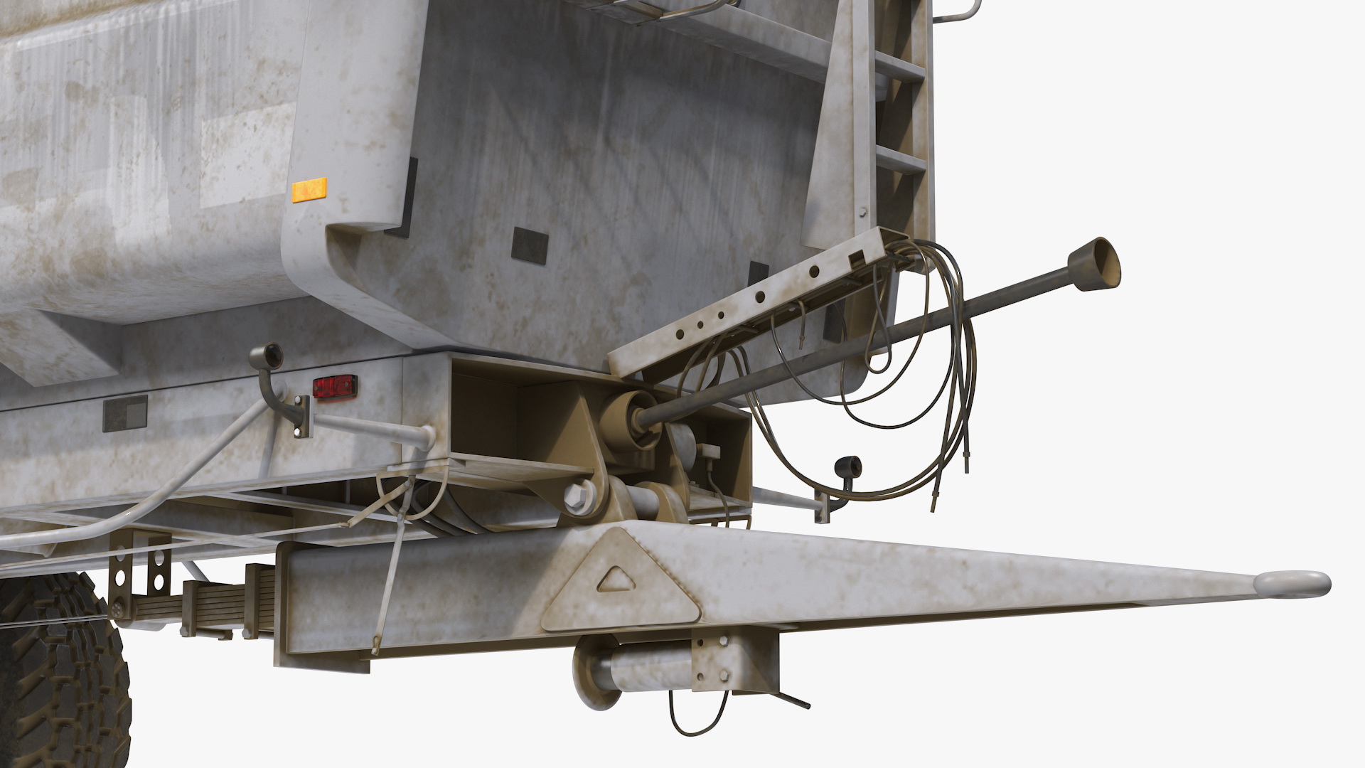 3D model Tractor with Agricultural Trailer Rigged