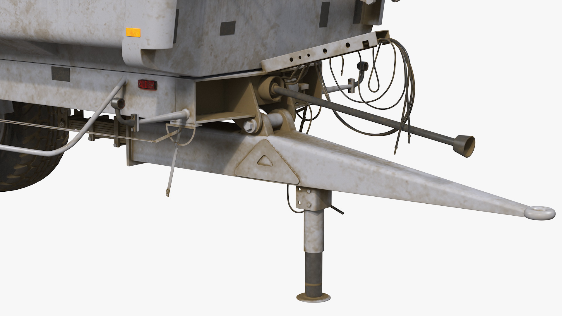3D model Tractor with Agricultural Trailer Rigged