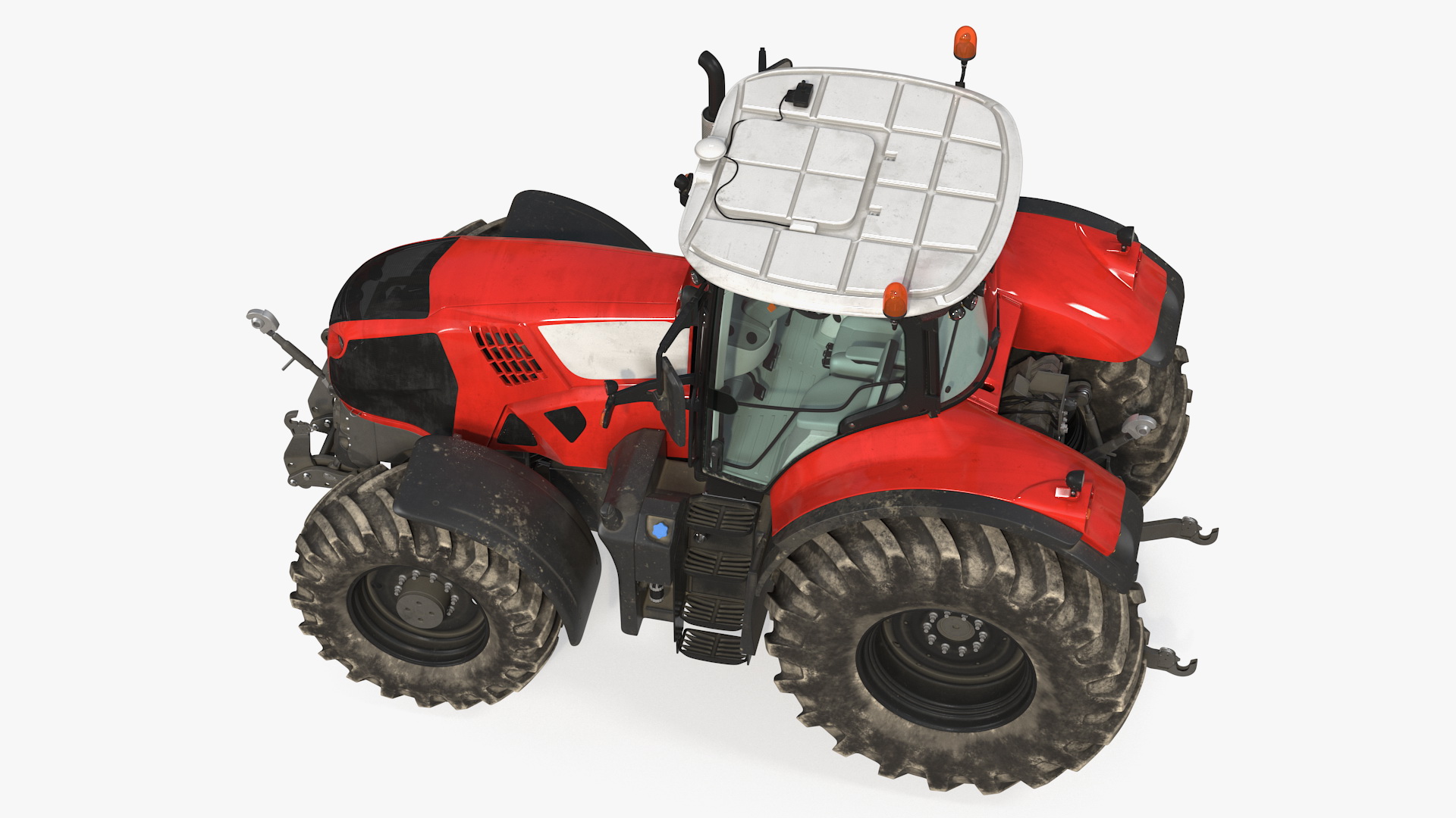 3D model Tractor with Agricultural Trailer Rigged