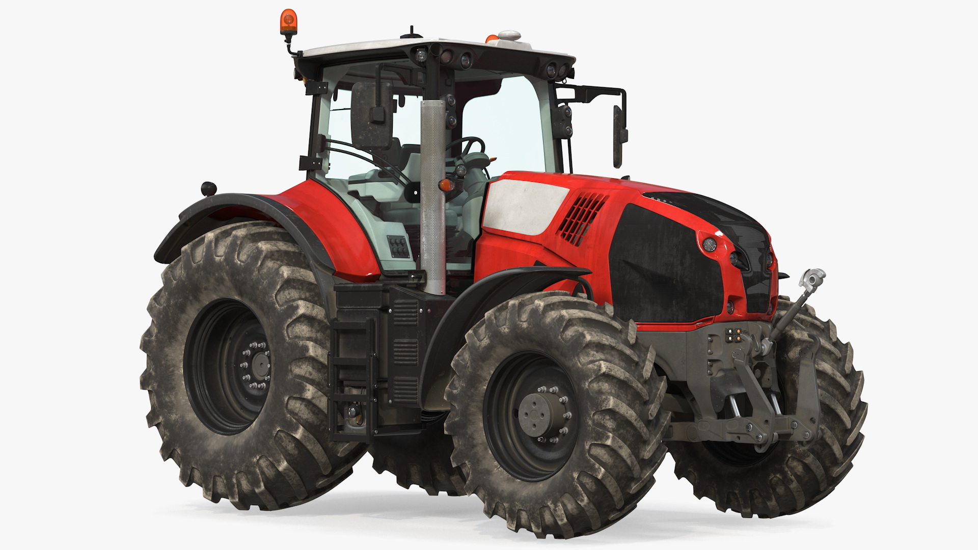 3D model Tractor with Agricultural Trailer Rigged