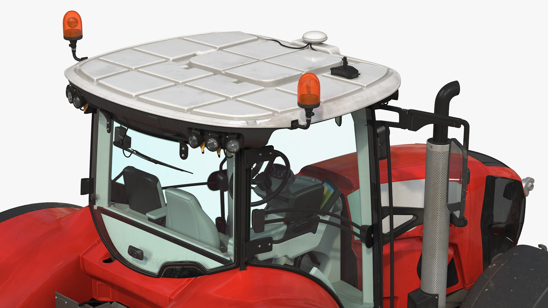 3D model Tractor with Agricultural Trailer Rigged