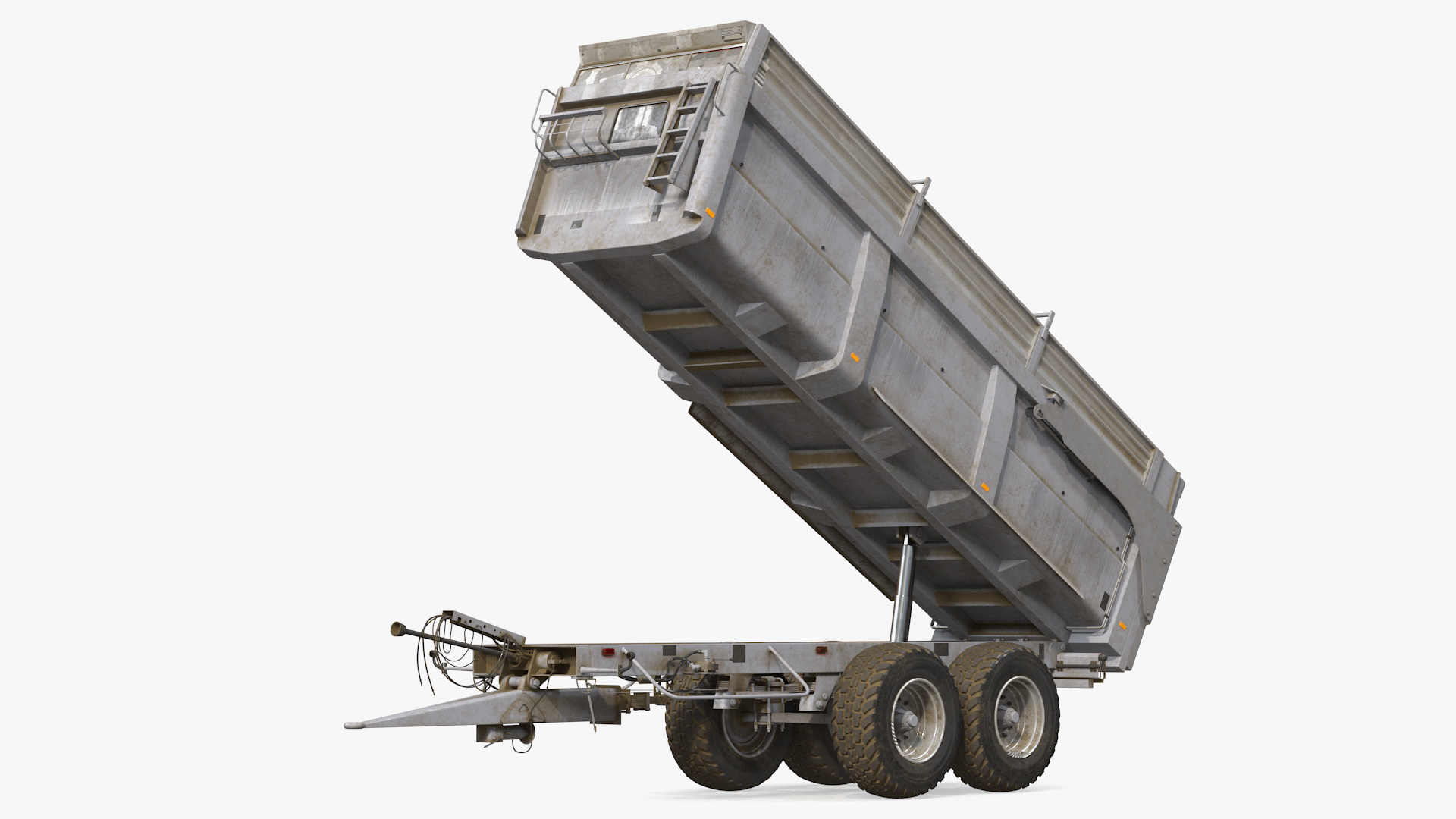 3D model Tractor with Agricultural Trailer Rigged