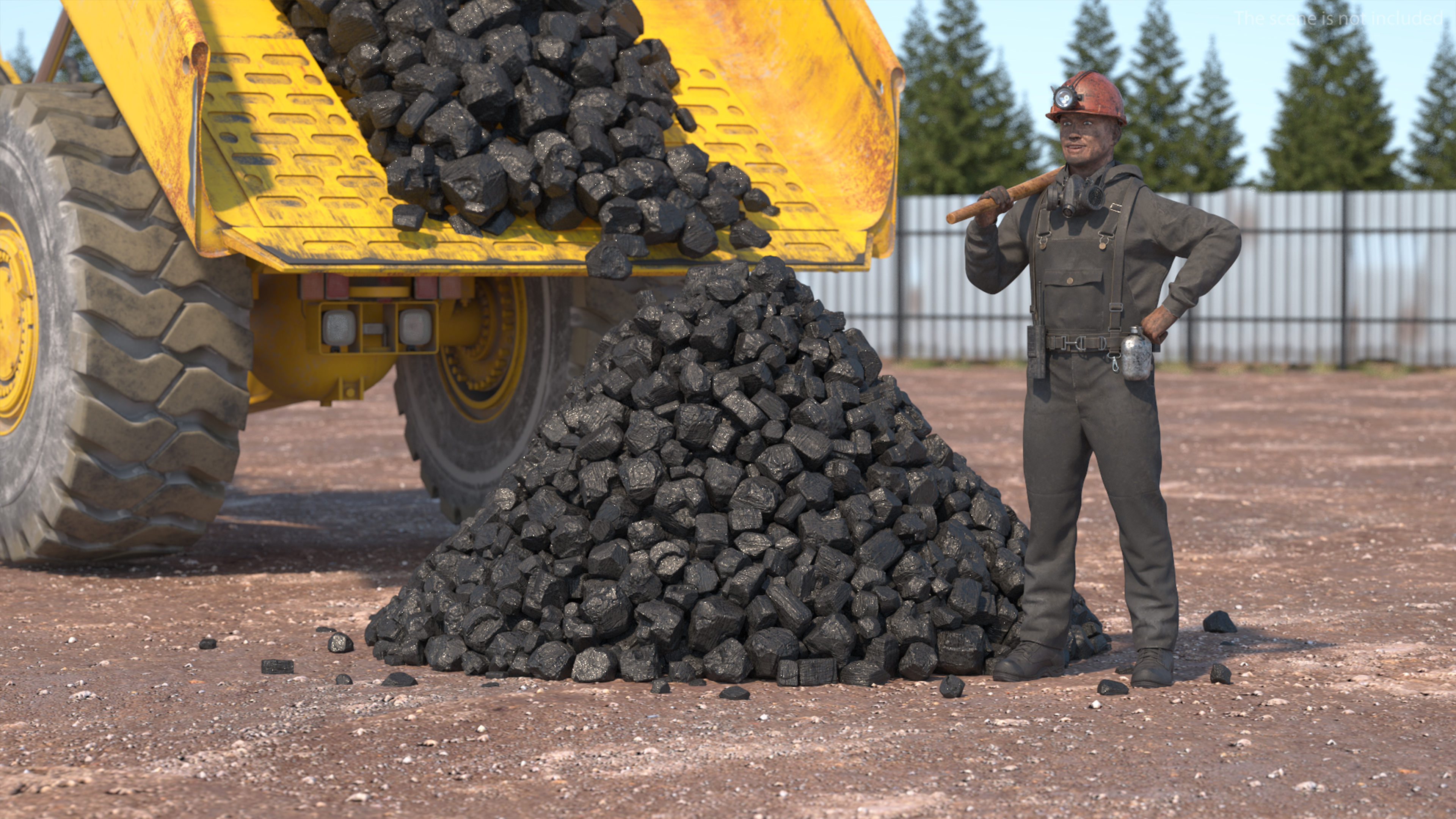 3D Coal Miner Fur Rigged