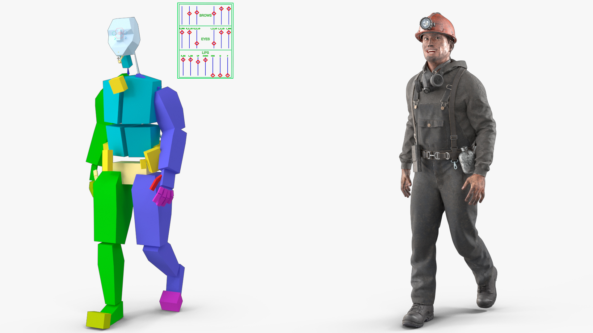 3D Coal Miner Fur Rigged