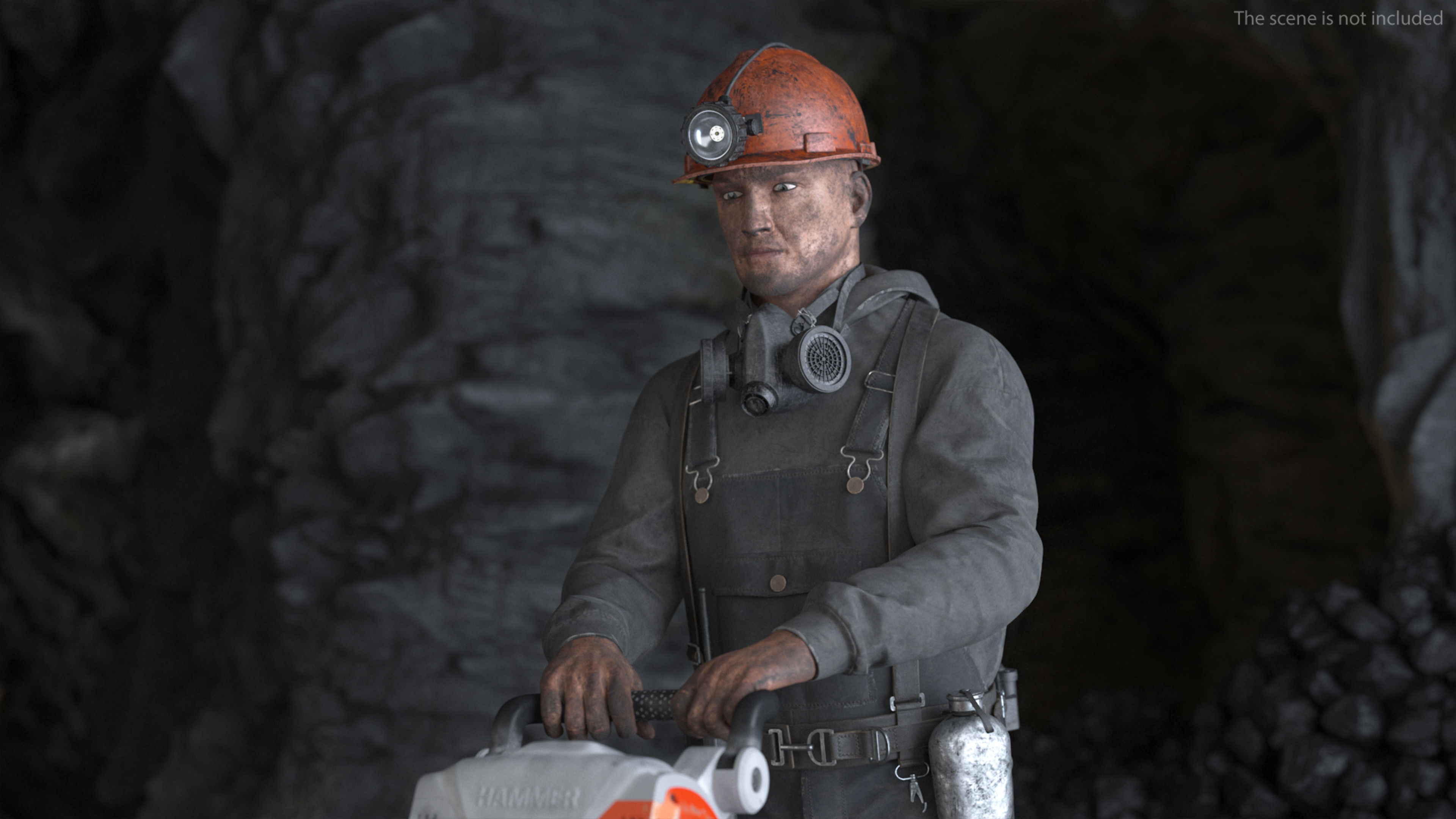 3D Coal Miner Fur Rigged