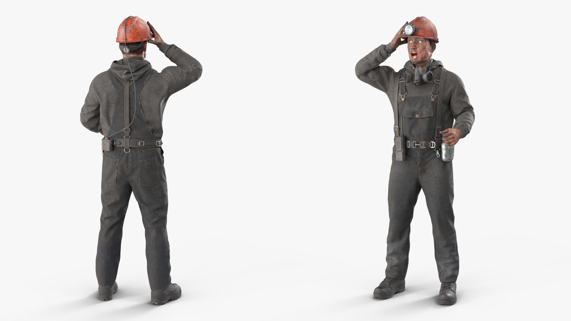 3D Coal Miner Fur Rigged