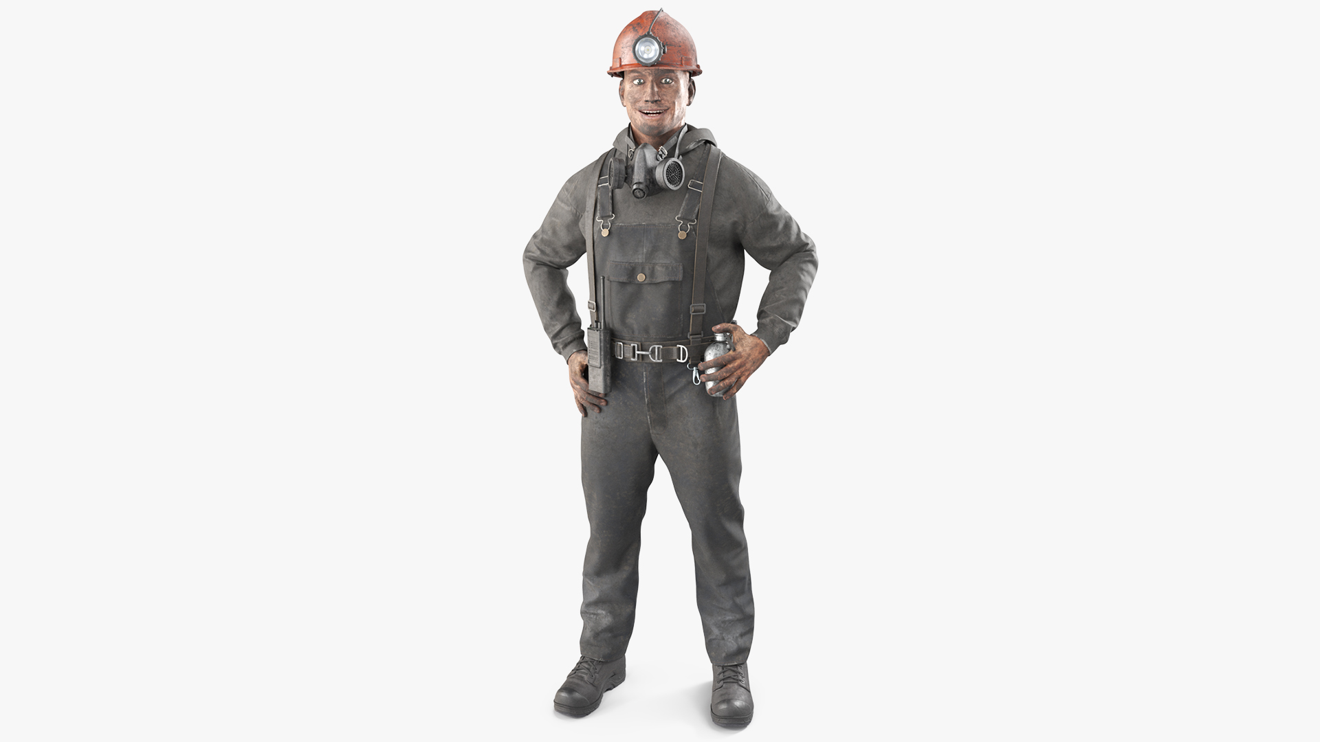 3D Coal Miner Fur Rigged