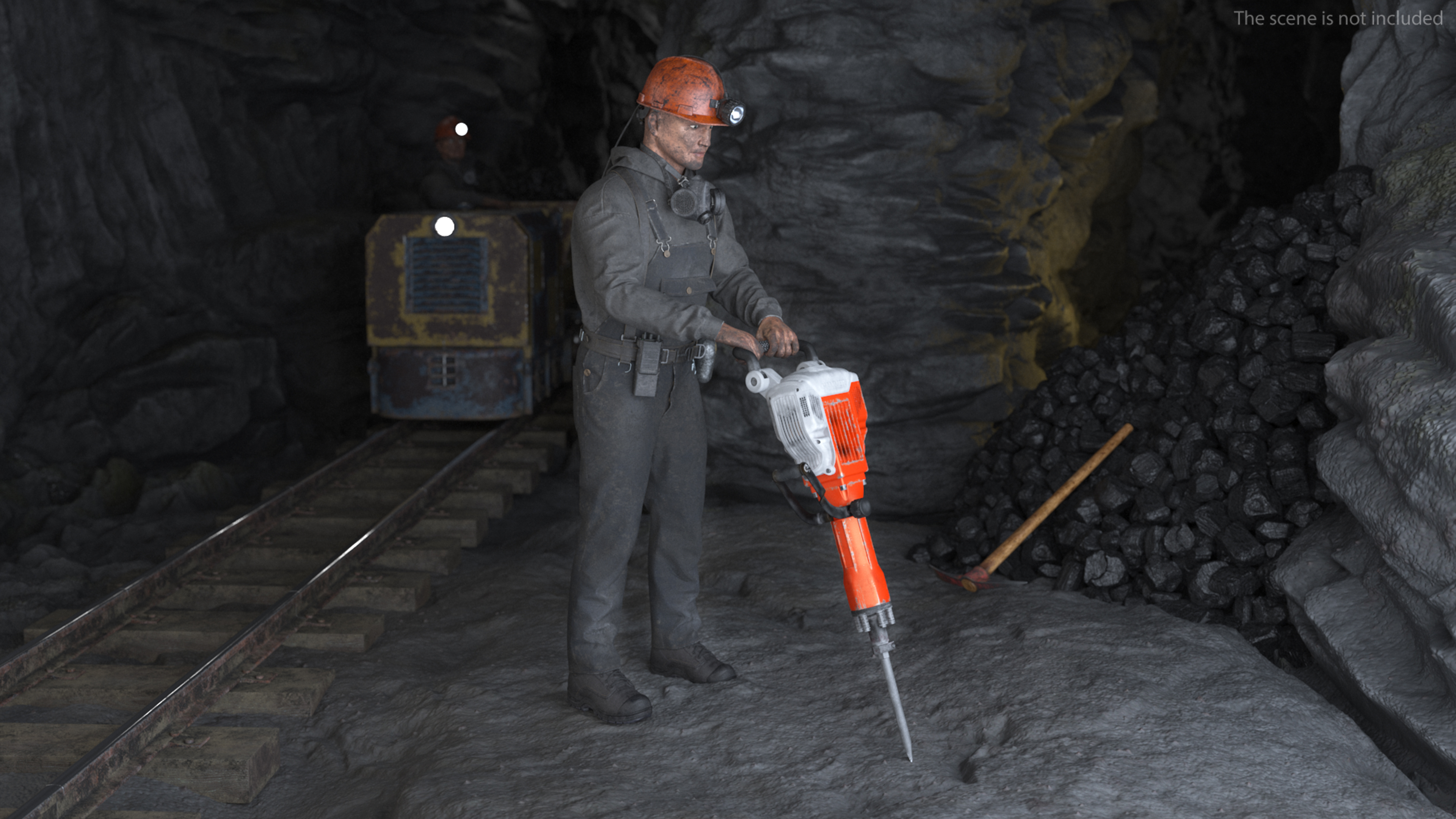 3D Coal Miner Fur Rigged