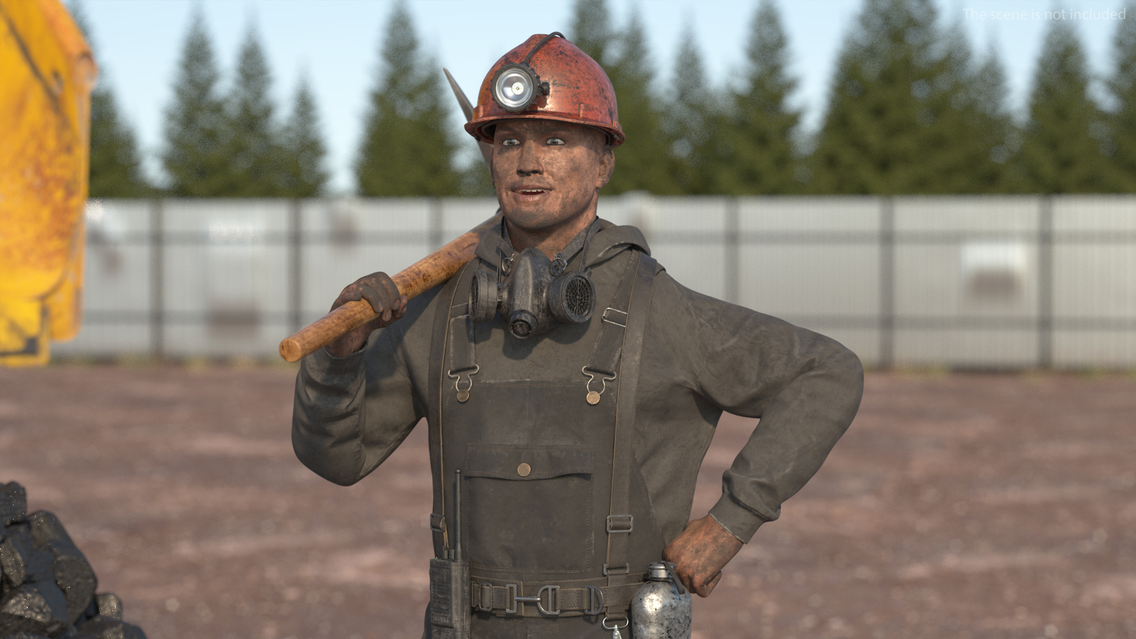 3D Coal Miner Fur Rigged