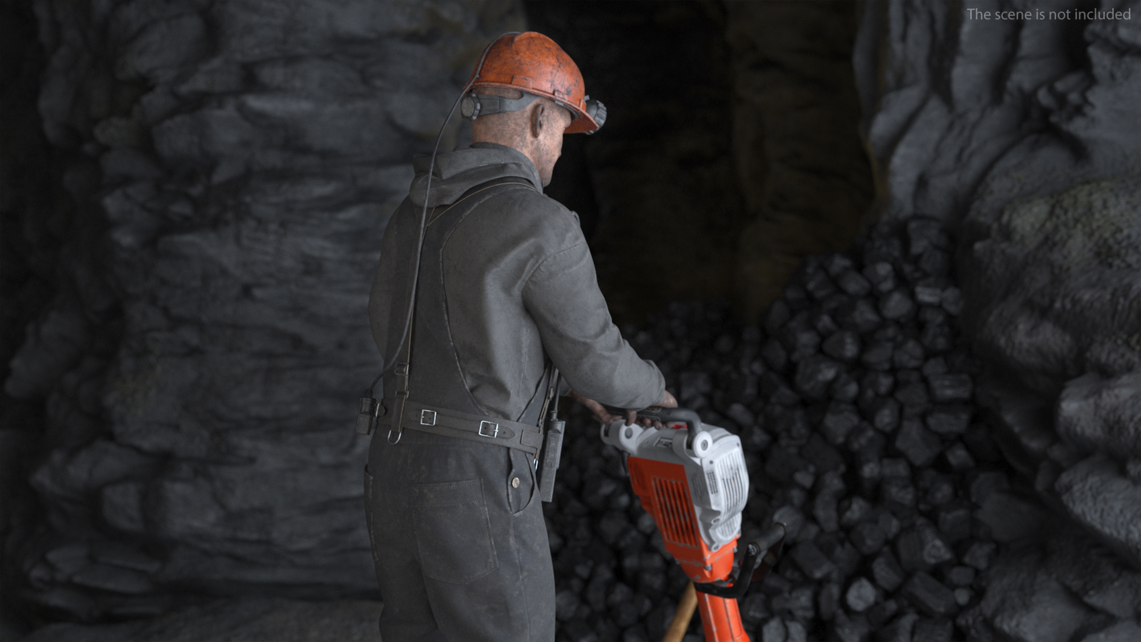 3D Coal Miner Fur Rigged