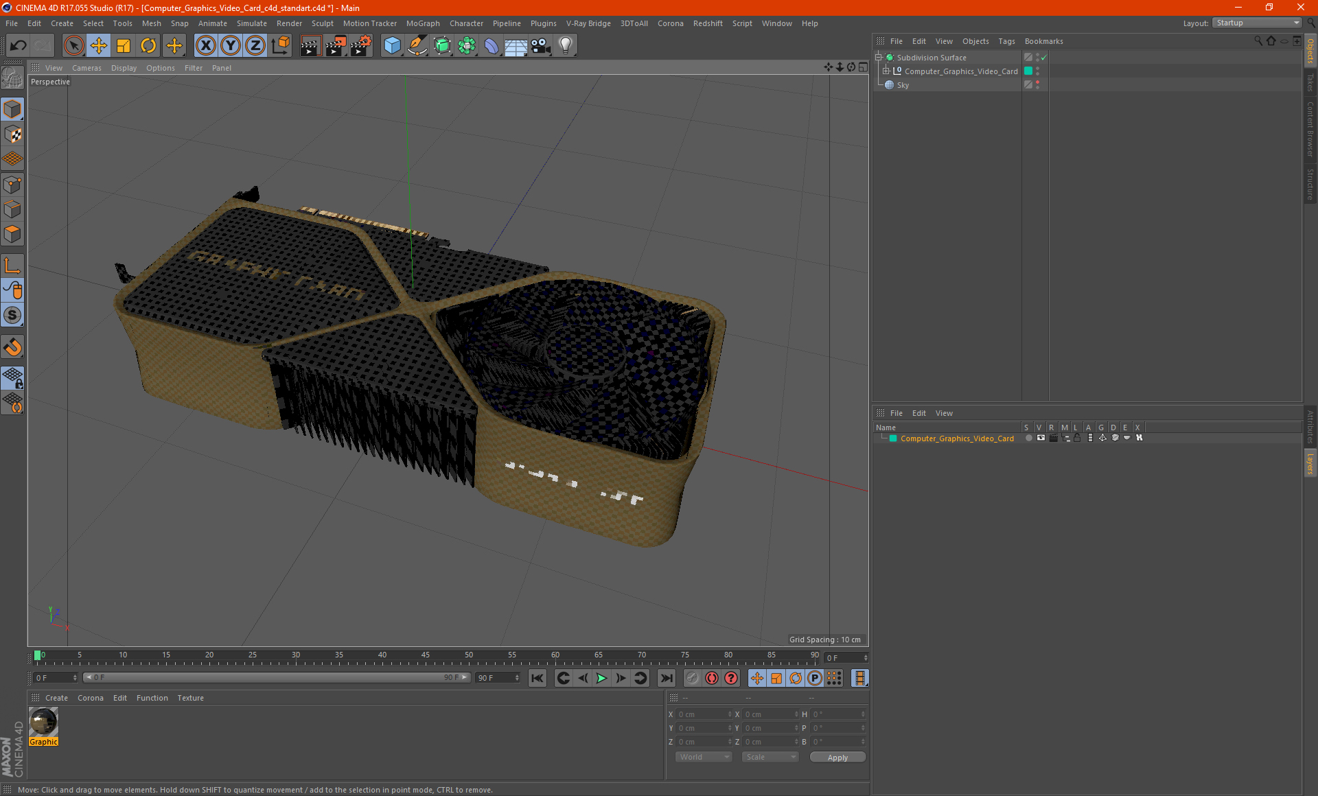 3D Computer Graphics Video Card model