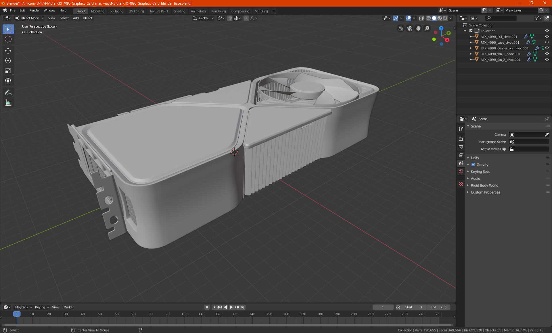 3D Computer Graphics Video Card model