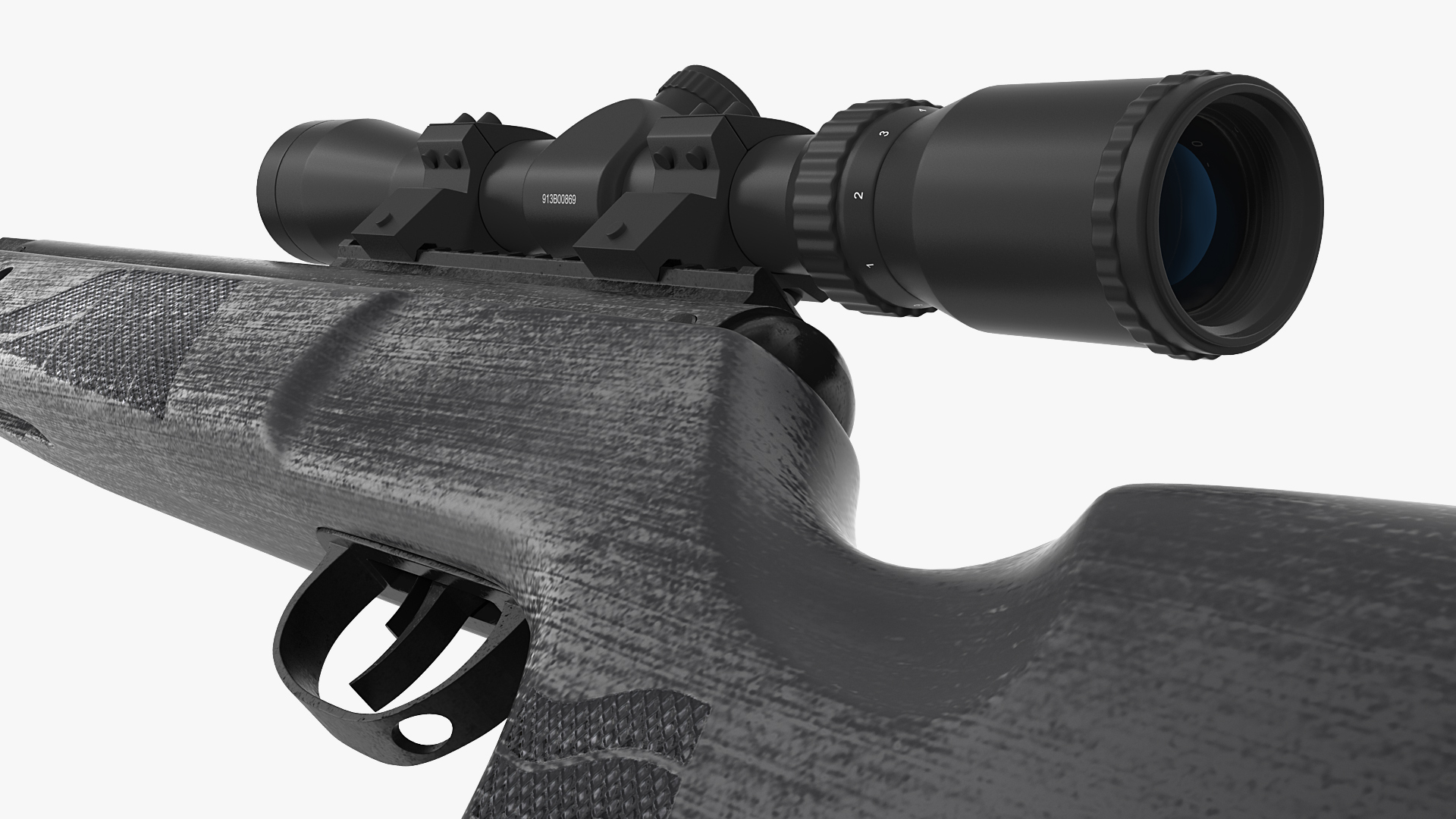 3D model Break Barrel Air Rifle with Scope Rigged