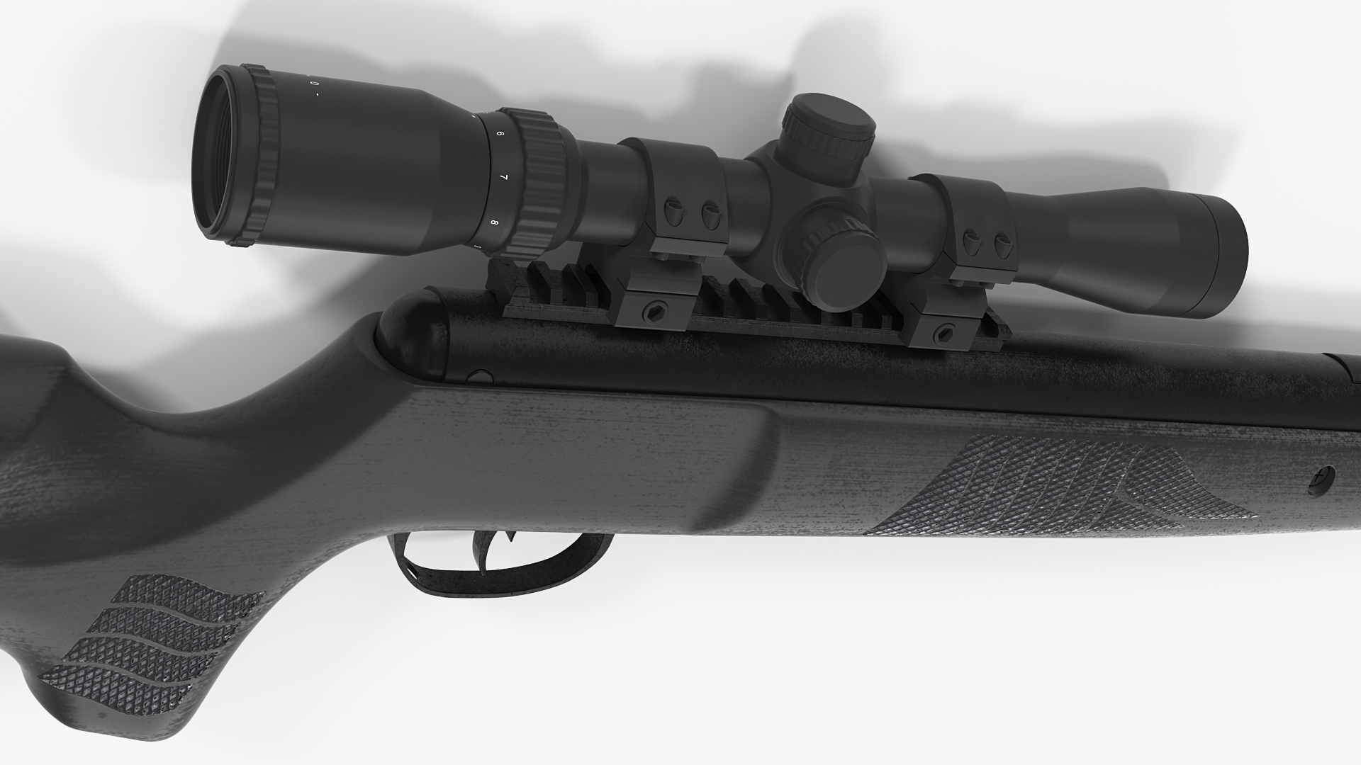 3D model Break Barrel Air Rifle with Scope Rigged