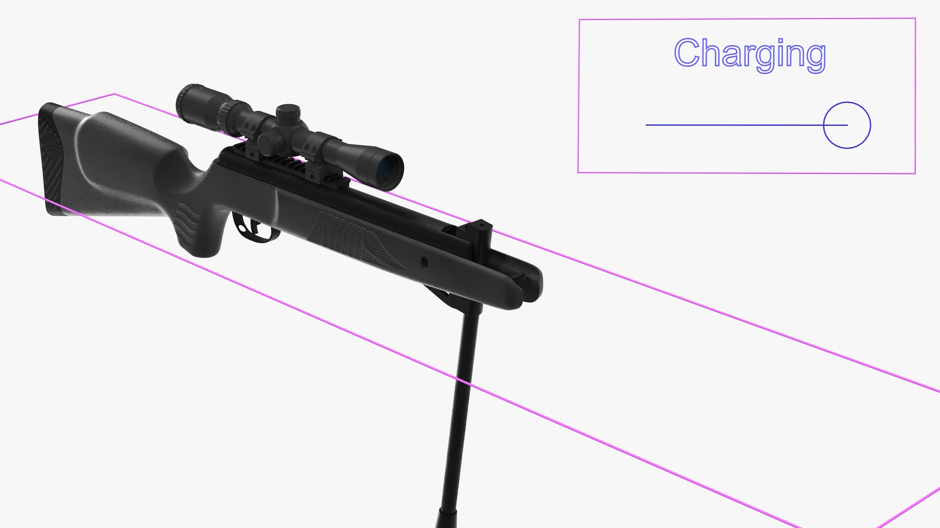 3D model Break Barrel Air Rifle with Scope Rigged