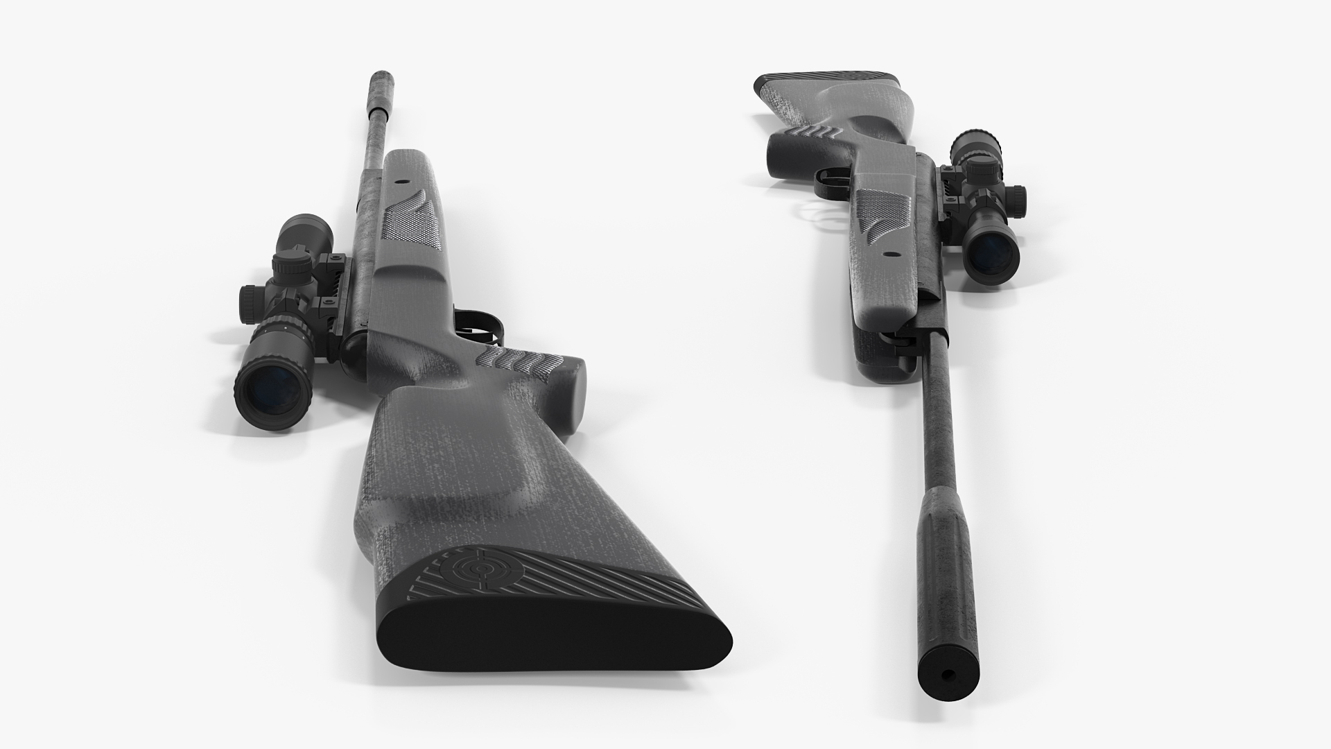 3D model Break Barrel Air Rifle with Scope Rigged