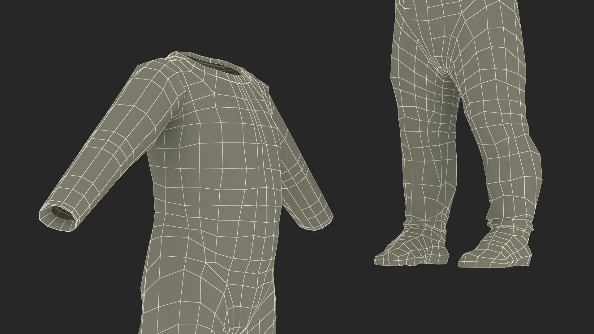 Pajamas for One Year Old Baby 3D model