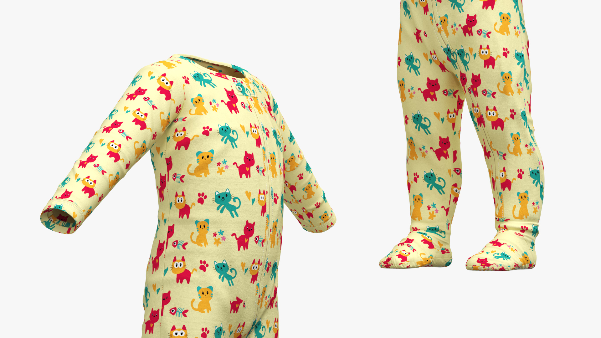 Pajamas for One Year Old Baby 3D model