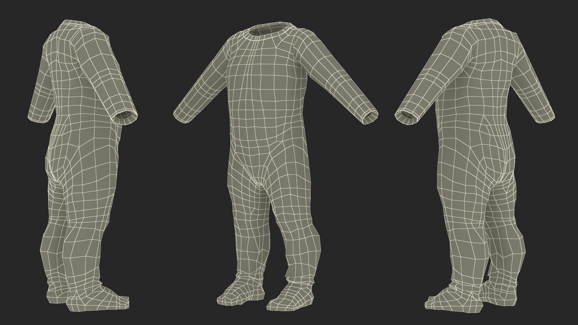 Pajamas for One Year Old Baby 3D model