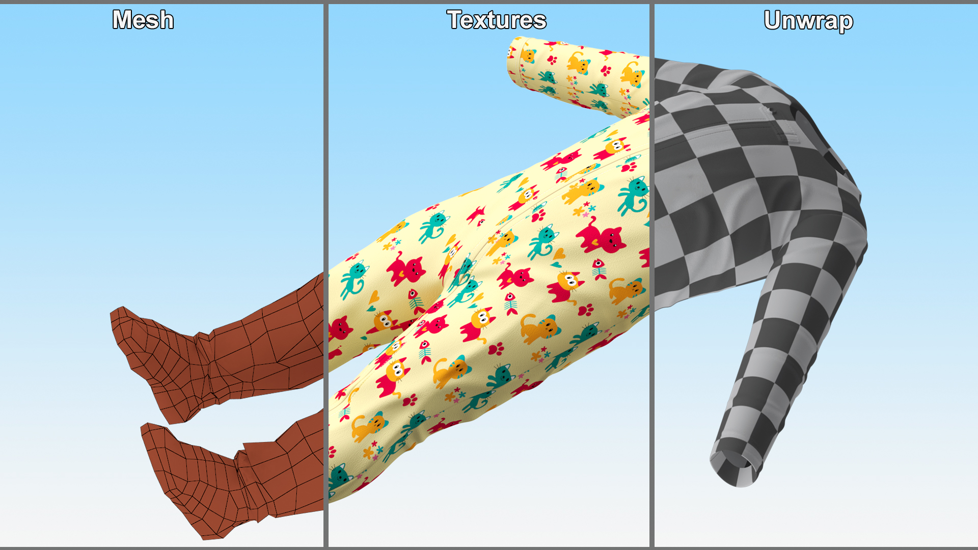 Pajamas for One Year Old Baby 3D model
