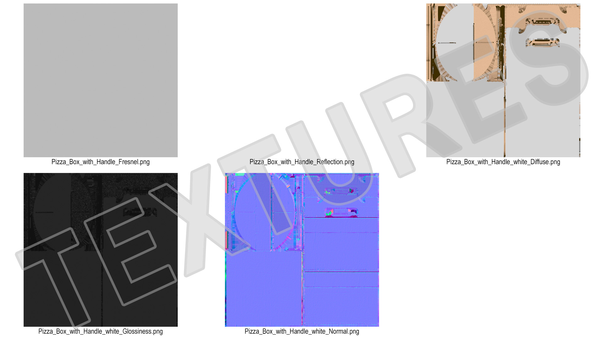 Pizza Box with Handle White 3D