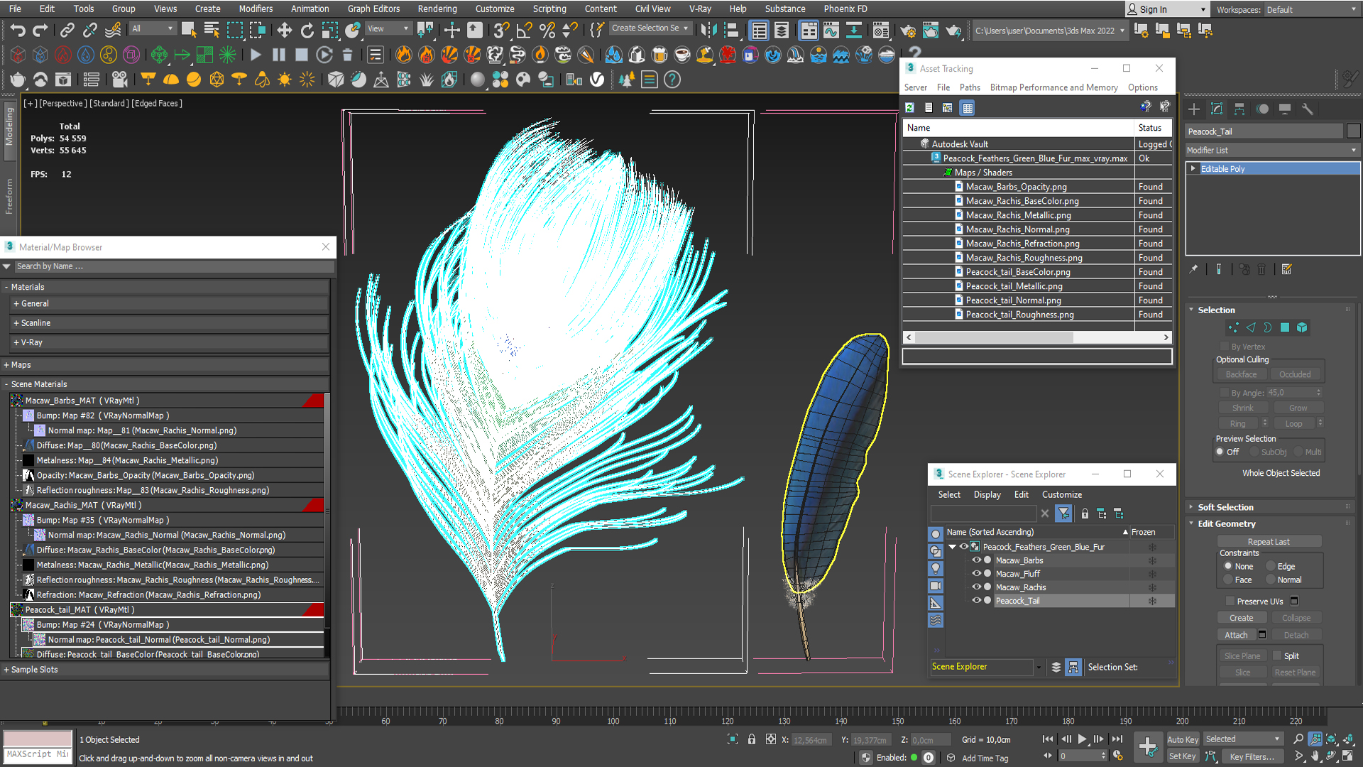 Peacock Feathers Green Blue Fur - view 11