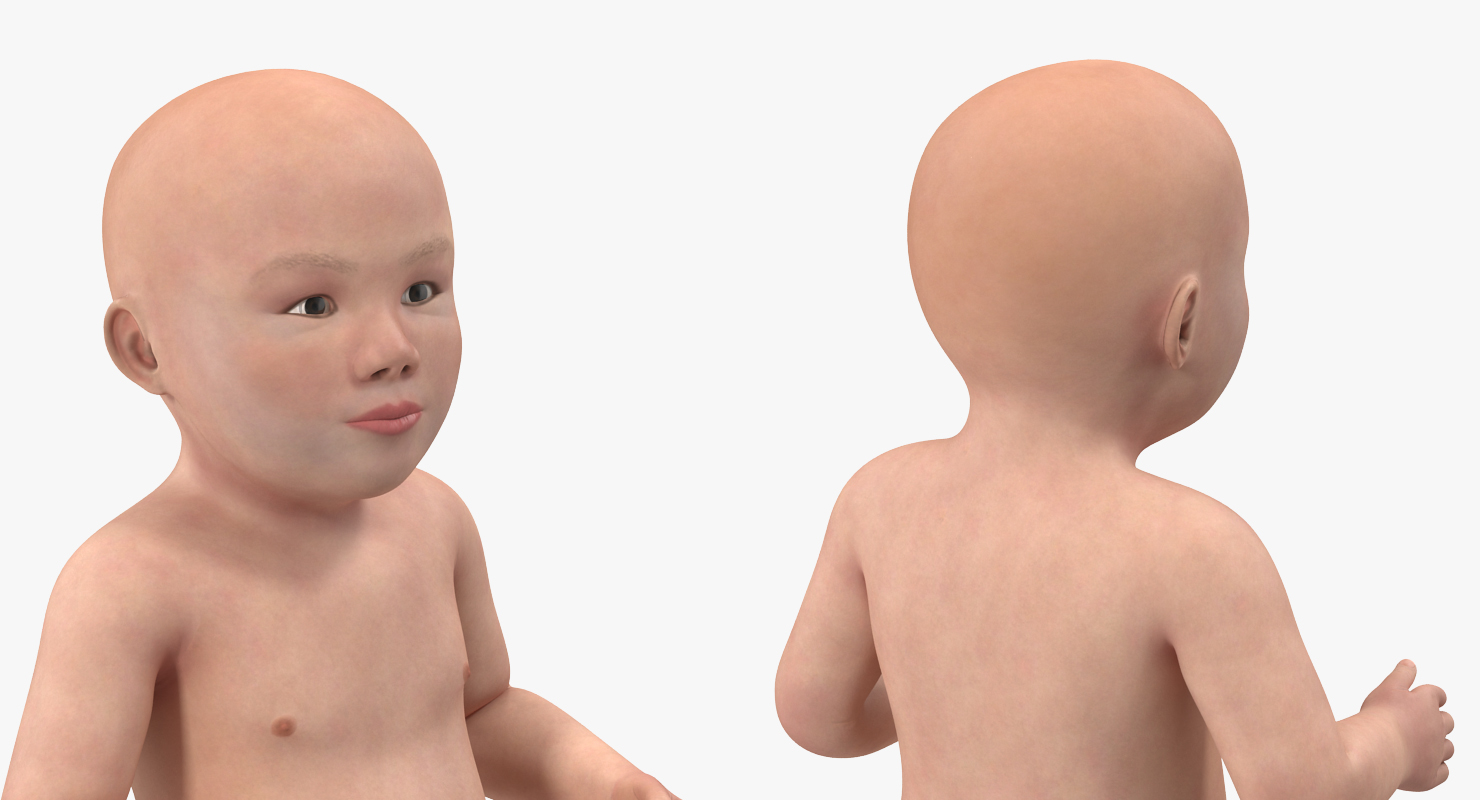 3D Asian Baby Boy Standing model