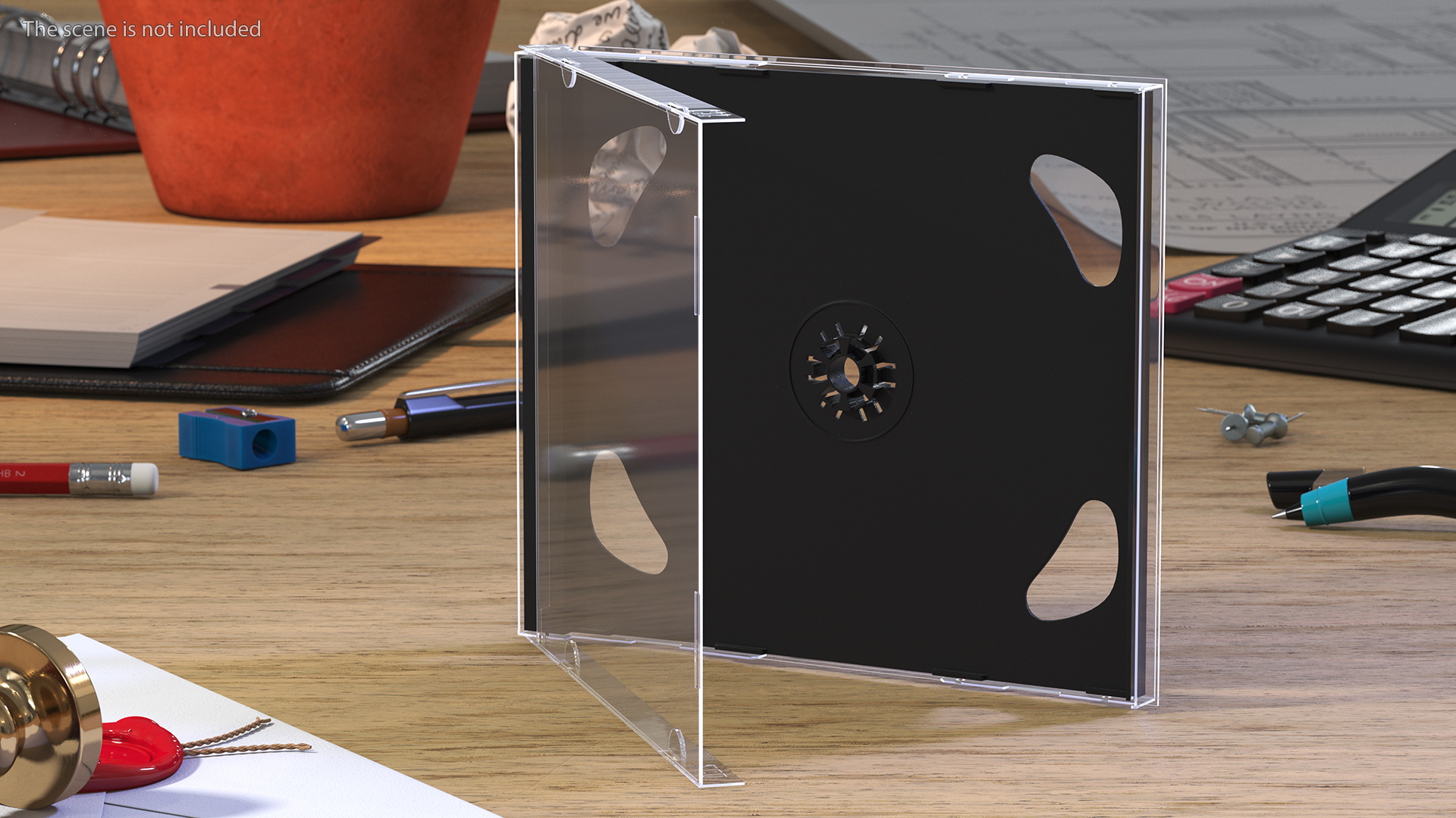Double Clear CD Jewel Case with Black Tray 3D
