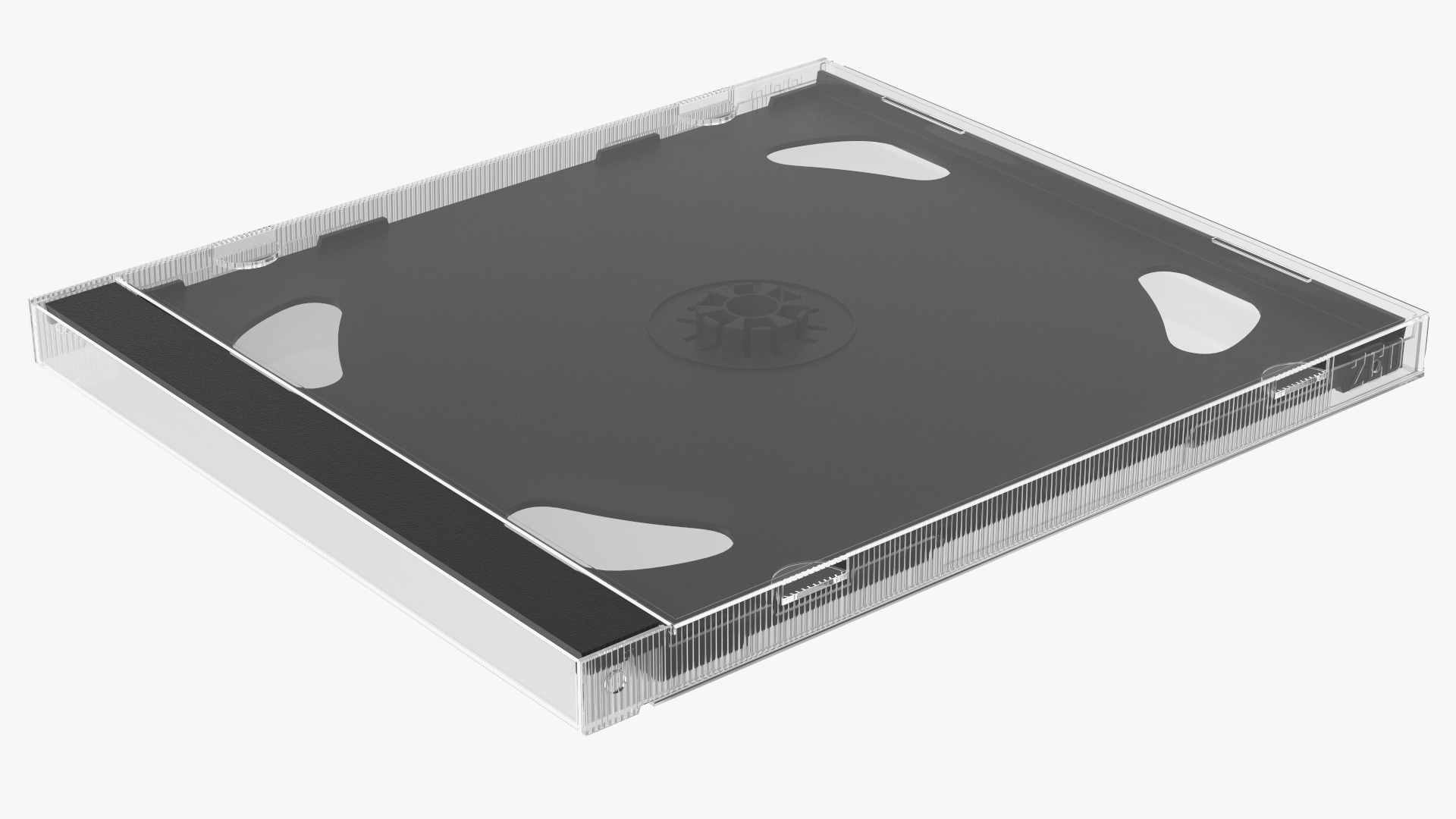 Double Clear CD Jewel Case with Black Tray 3D