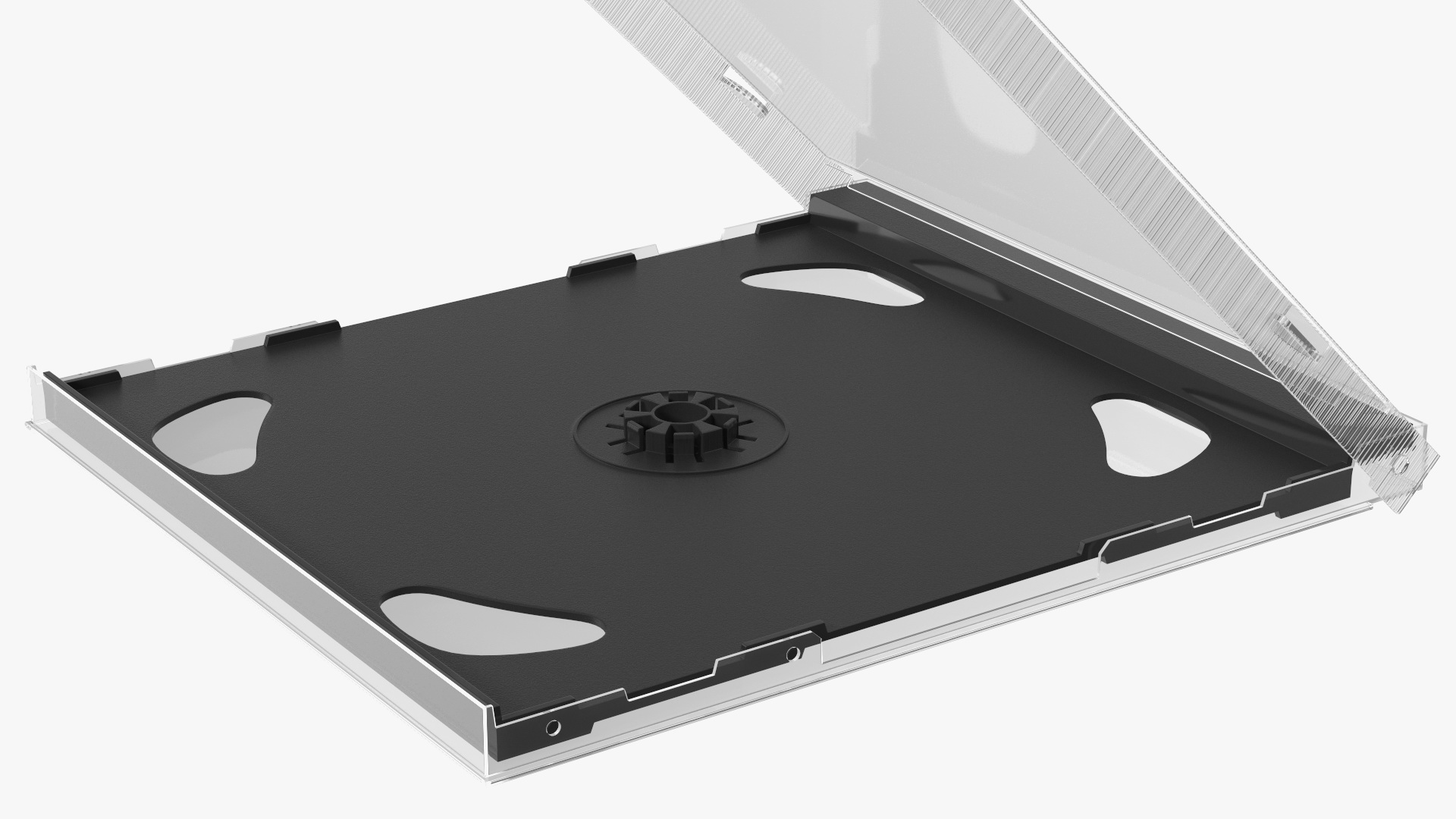 Double Clear CD Jewel Case with Black Tray 3D