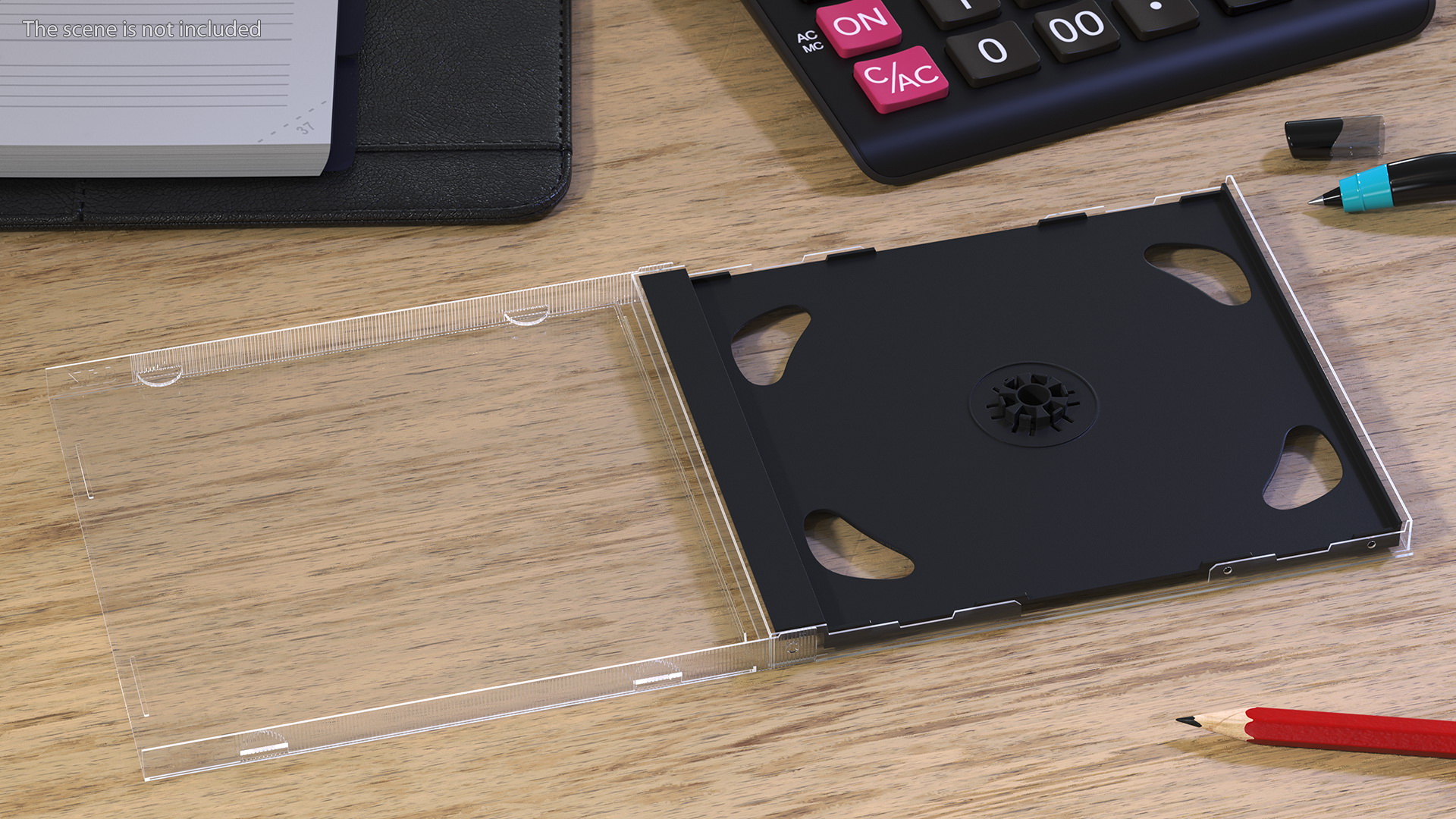 Double Clear CD Jewel Case with Black Tray 3D