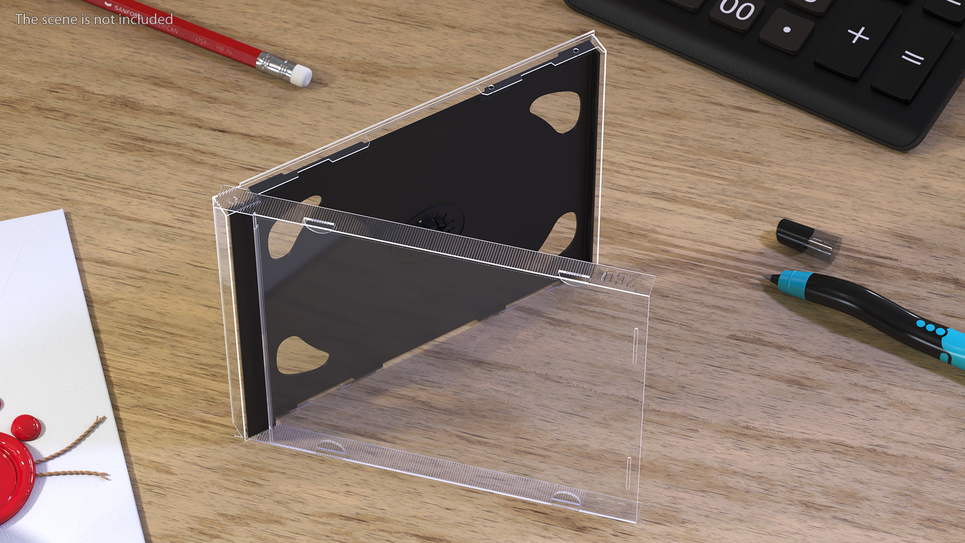 Double Clear CD Jewel Case with Black Tray 3D