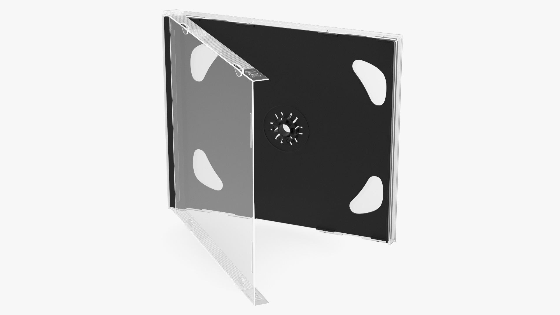 Double Clear CD Jewel Case with Black Tray 3D