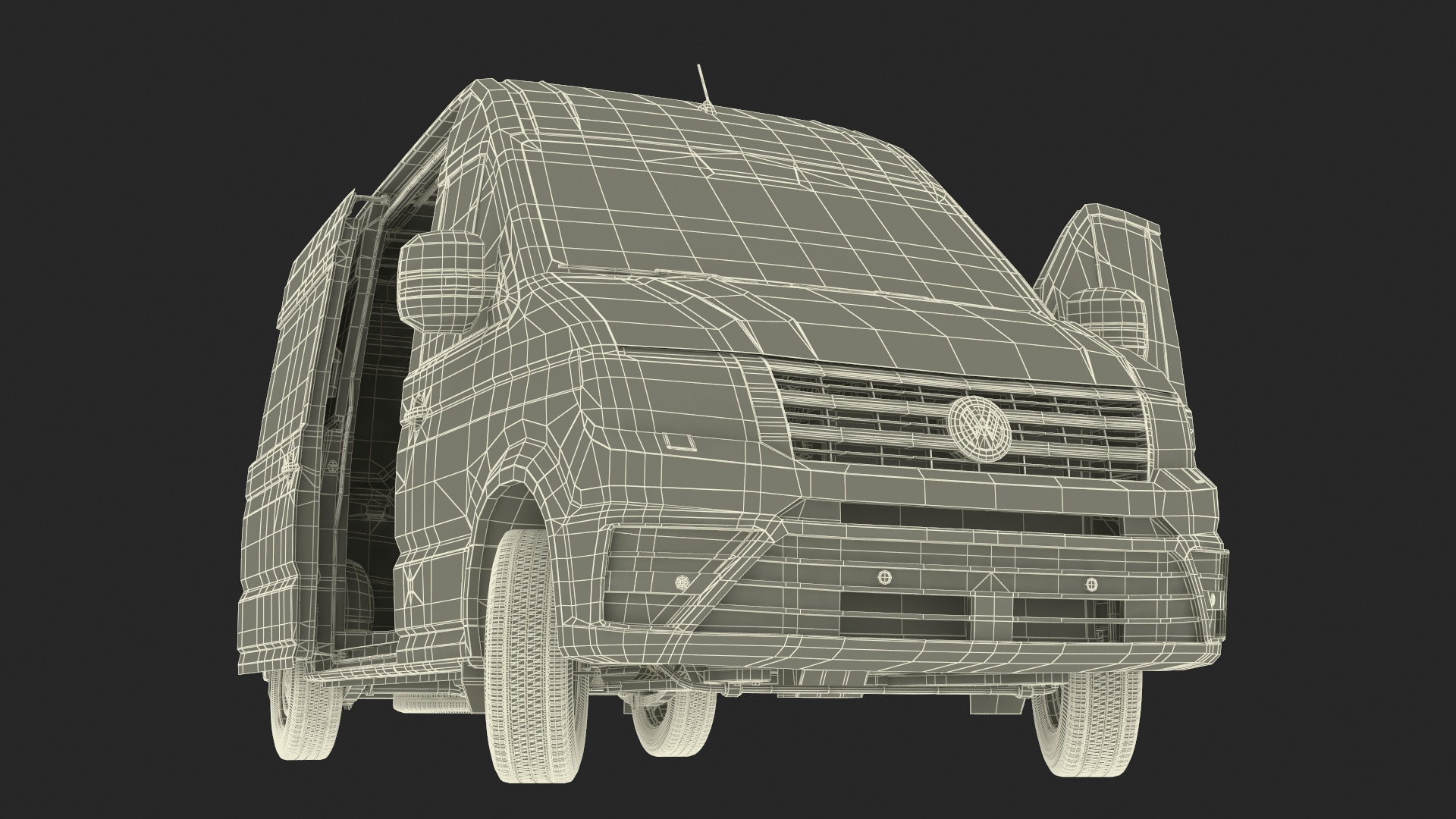 3D model Volkswagen Crafter Van 2024 Silver Metallic Rigged