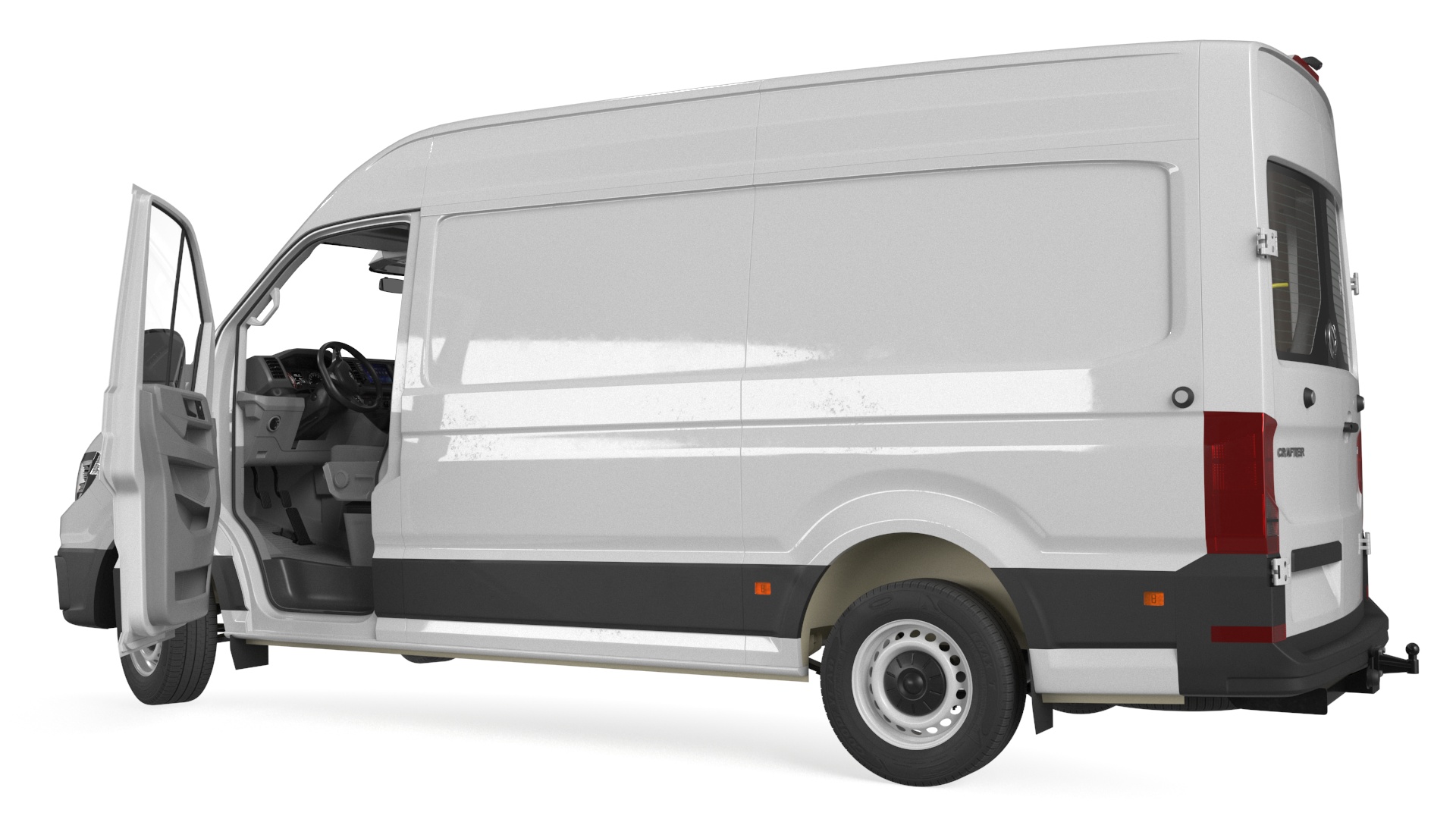 3D model Volkswagen Crafter Van 2024 Silver Metallic Rigged