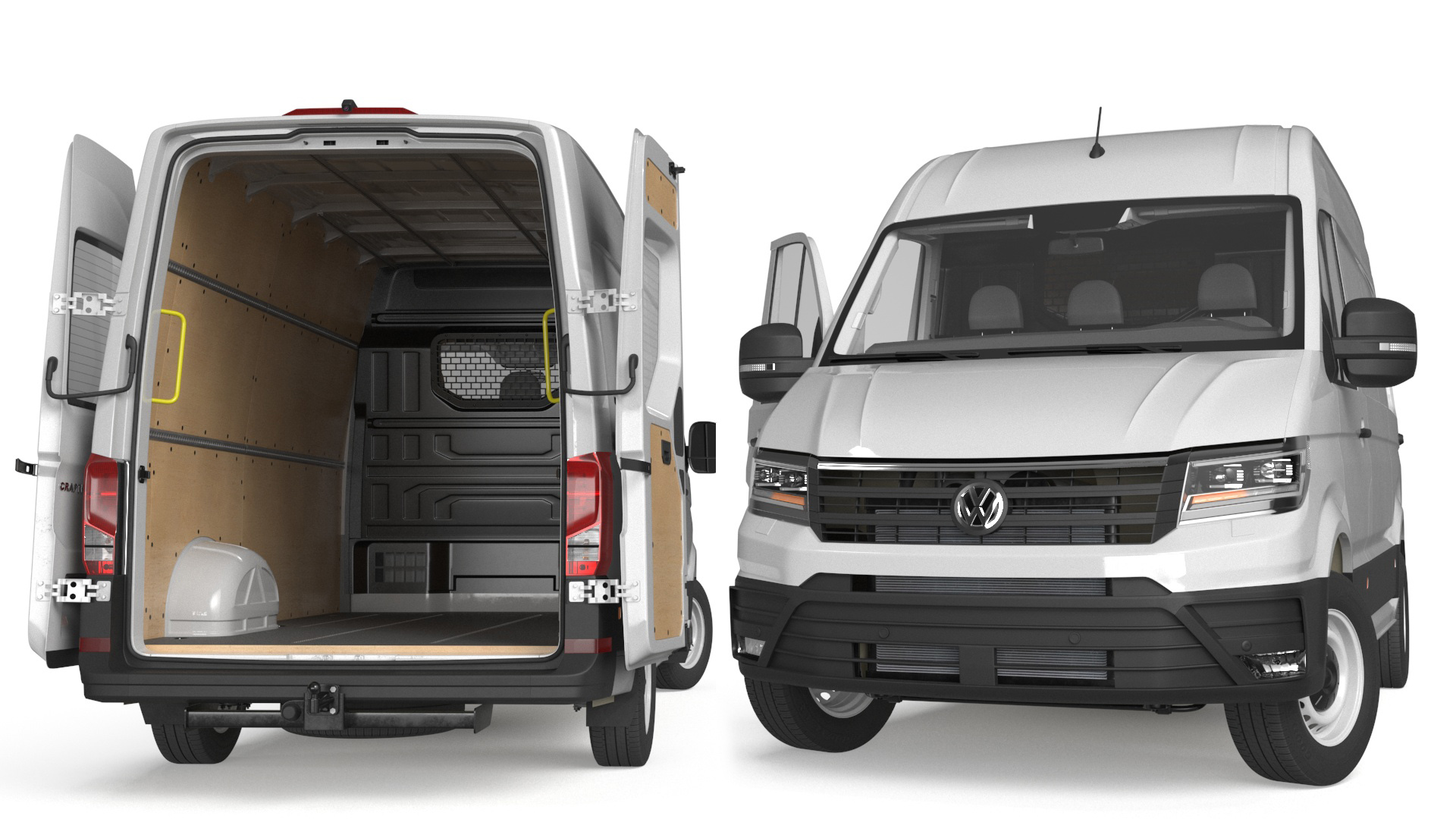 3D model Volkswagen Crafter Van 2024 Silver Metallic Rigged